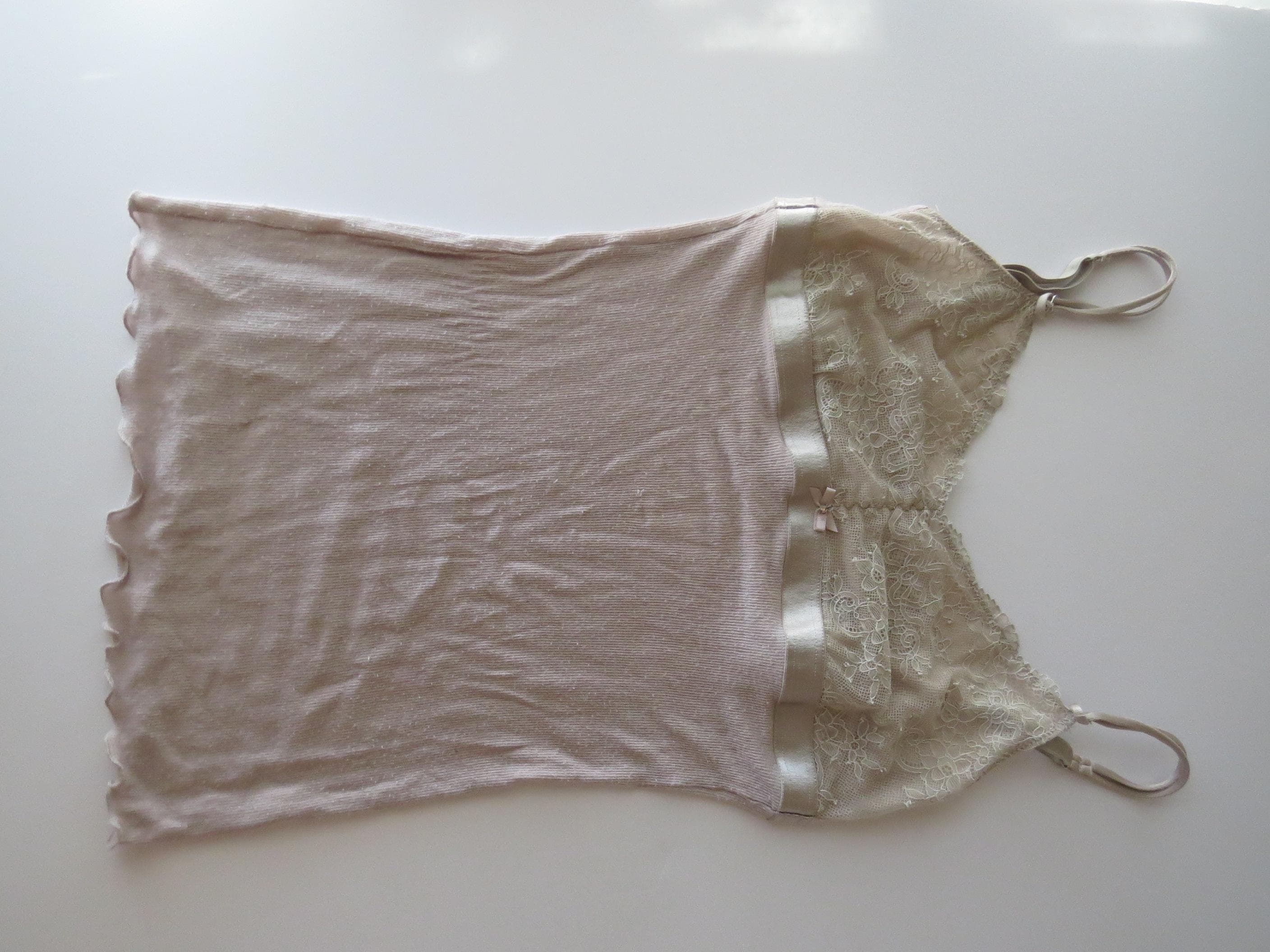 Vintage Intimissimi Mauve Lace Lettuce Edge Cami Top, 00s Italian Designer - Thumbnail 3