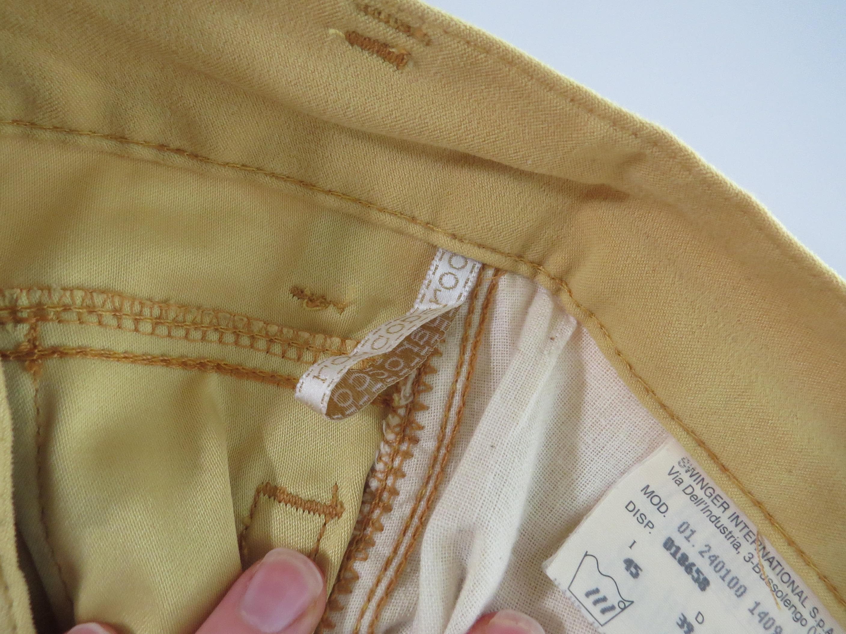 Rare 90s Vintage Roccobarocco Jeans, Italian Mustard Yellow High-Waisted Denim, Made in Italy - Thumbnail 7