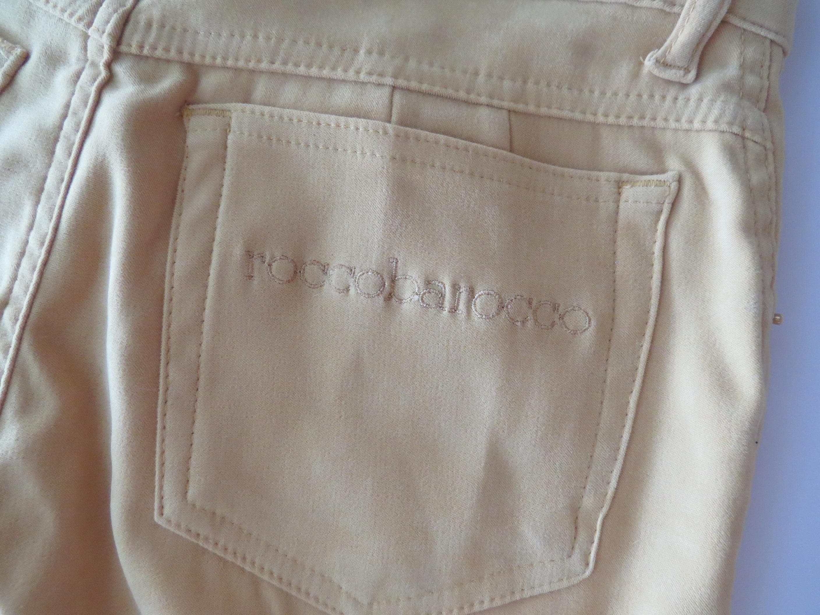 Rare 90s Vintage Roccobarocco Jeans, Italian Mustard Yellow High-Waisted Denim, Made in Italy - Thumbnail 8