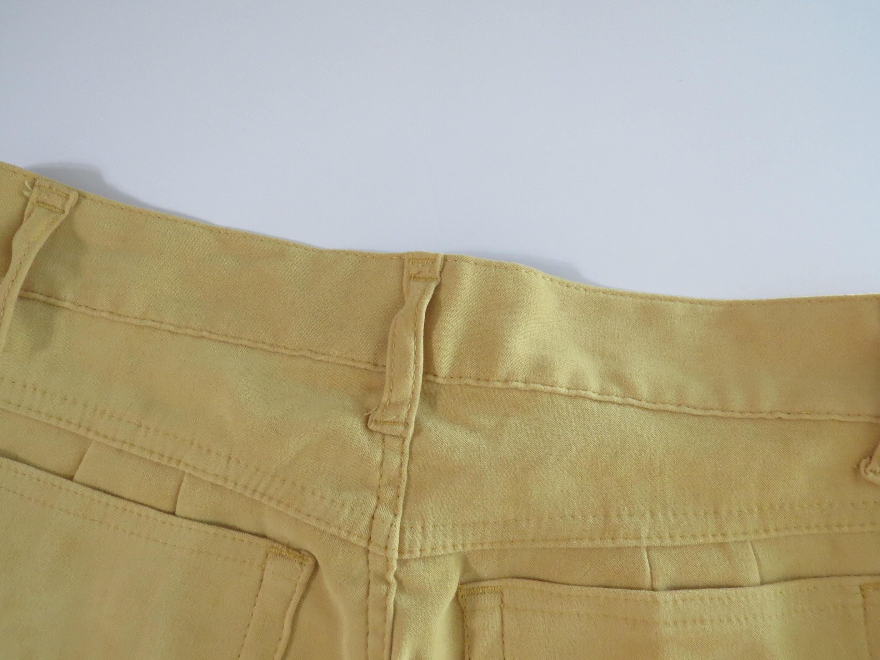 Rare 90s Vintage Roccobarocco Jeans, Italian Mustard Yellow High-Waisted Denim, Made in Italy - Thumbnail 11