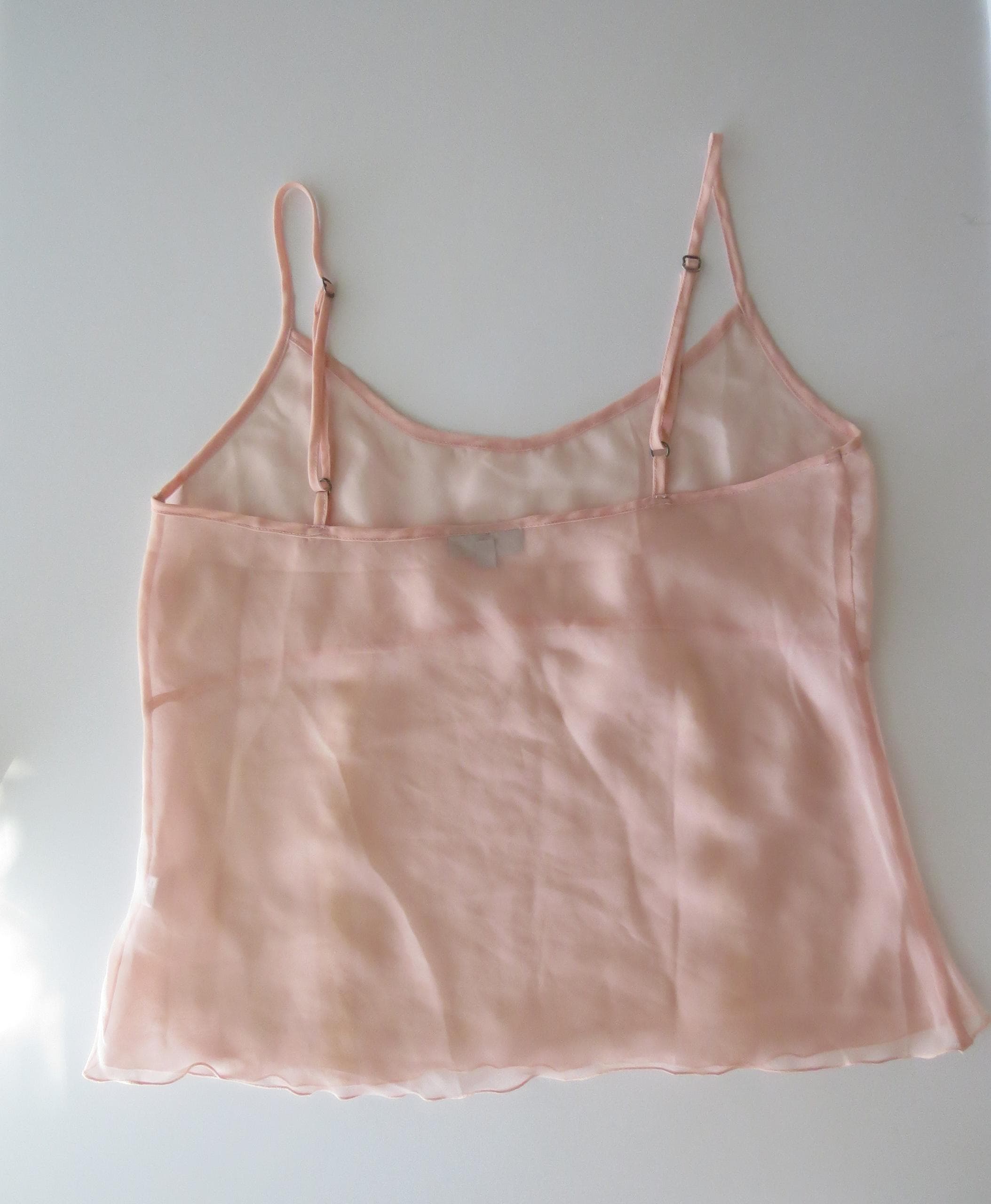 00s Italian Vintage Pink Mesh Lace Camisole + Shorts Matching Set Yamayay - Thumbnail 7
