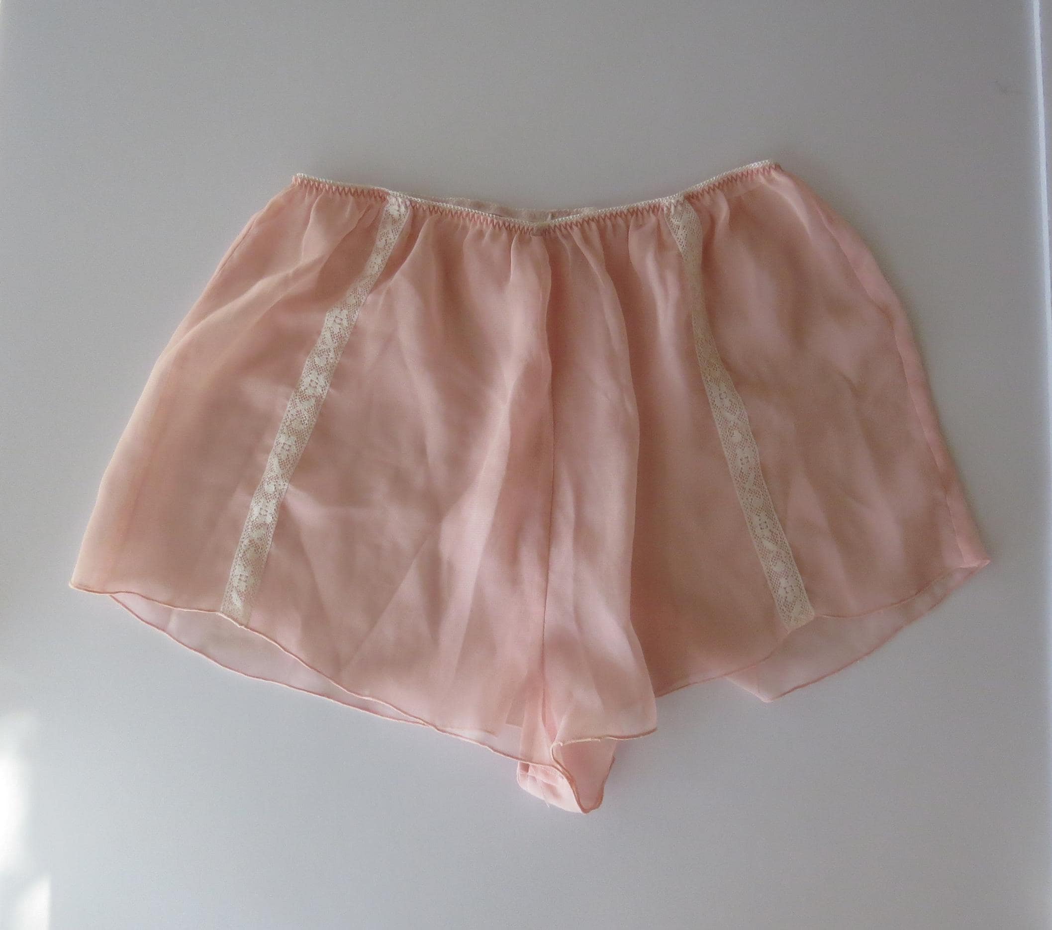 00s Italian Vintage Pink Mesh Lace Camisole + Shorts Matching Set Yamayay - Thumbnail 2
