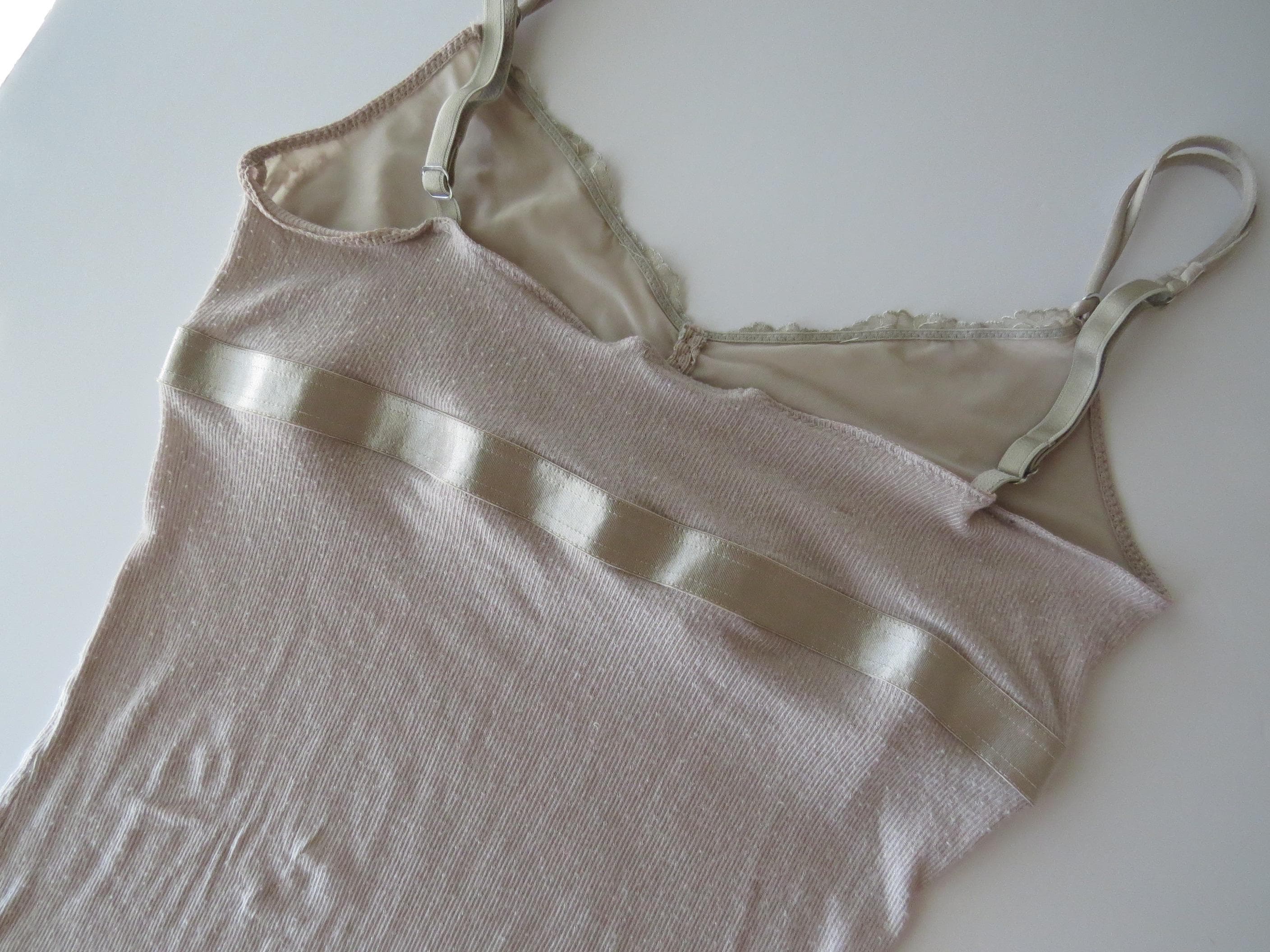 Vintage Intimissimi Mauve Lace Lettuce Edge Cami Top, 00s Italian Designer - Thumbnail 10