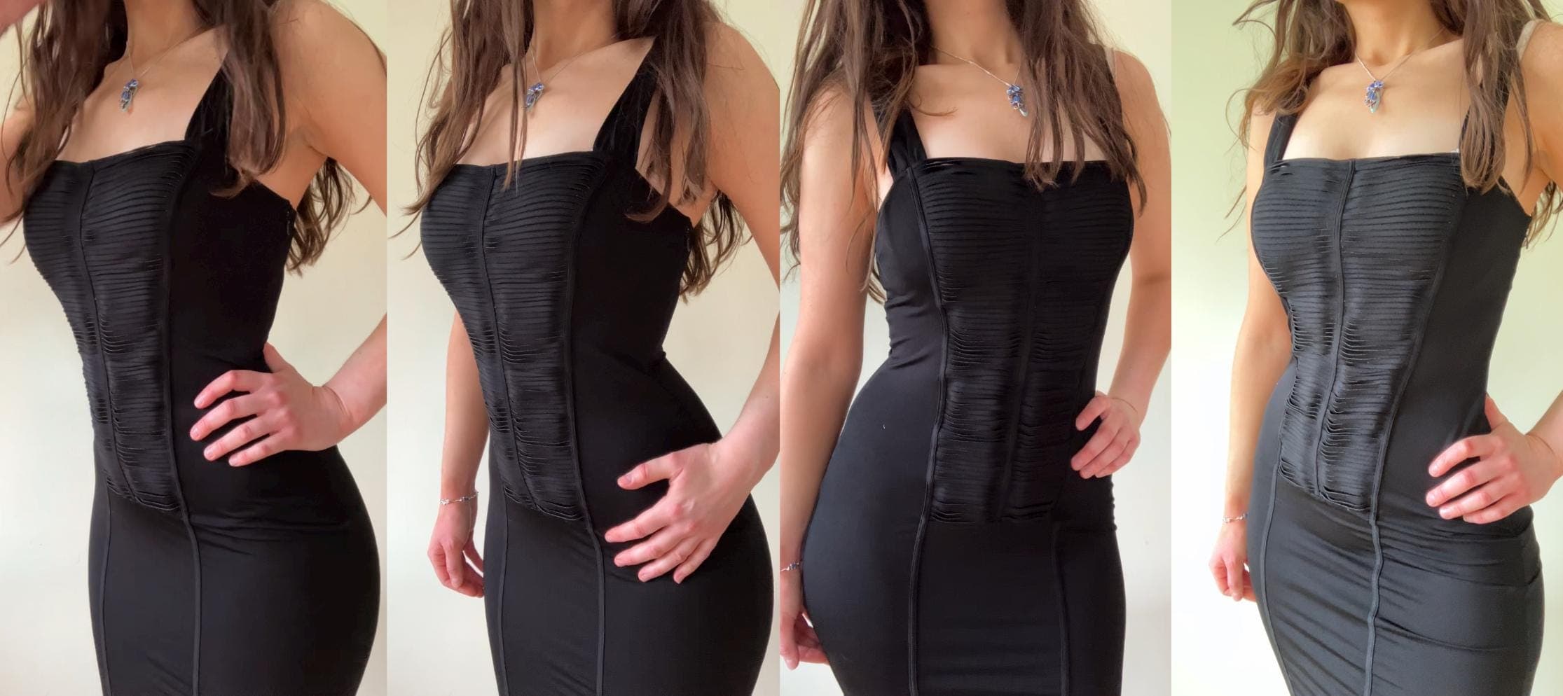 Italian Vintage La Perla 90s Little Black Dress, Sculptural Ladder-Cutout Detailing, Body Con - Thumbnail 2