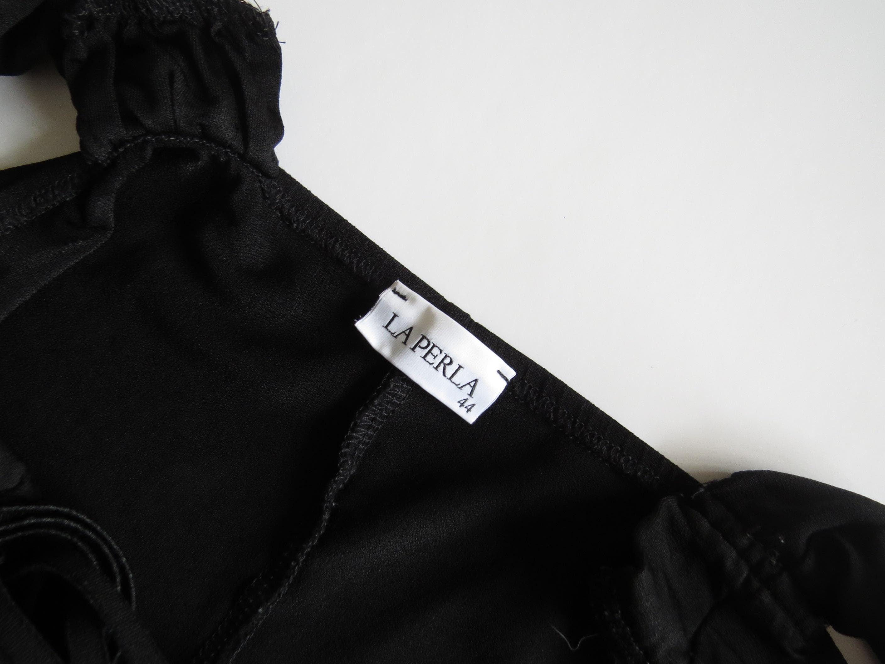 Italian Vintage La Perla 90s Little Black Dress, Sculptural Ladder-Cutout Detailing, Body Con - Thumbnail 4
