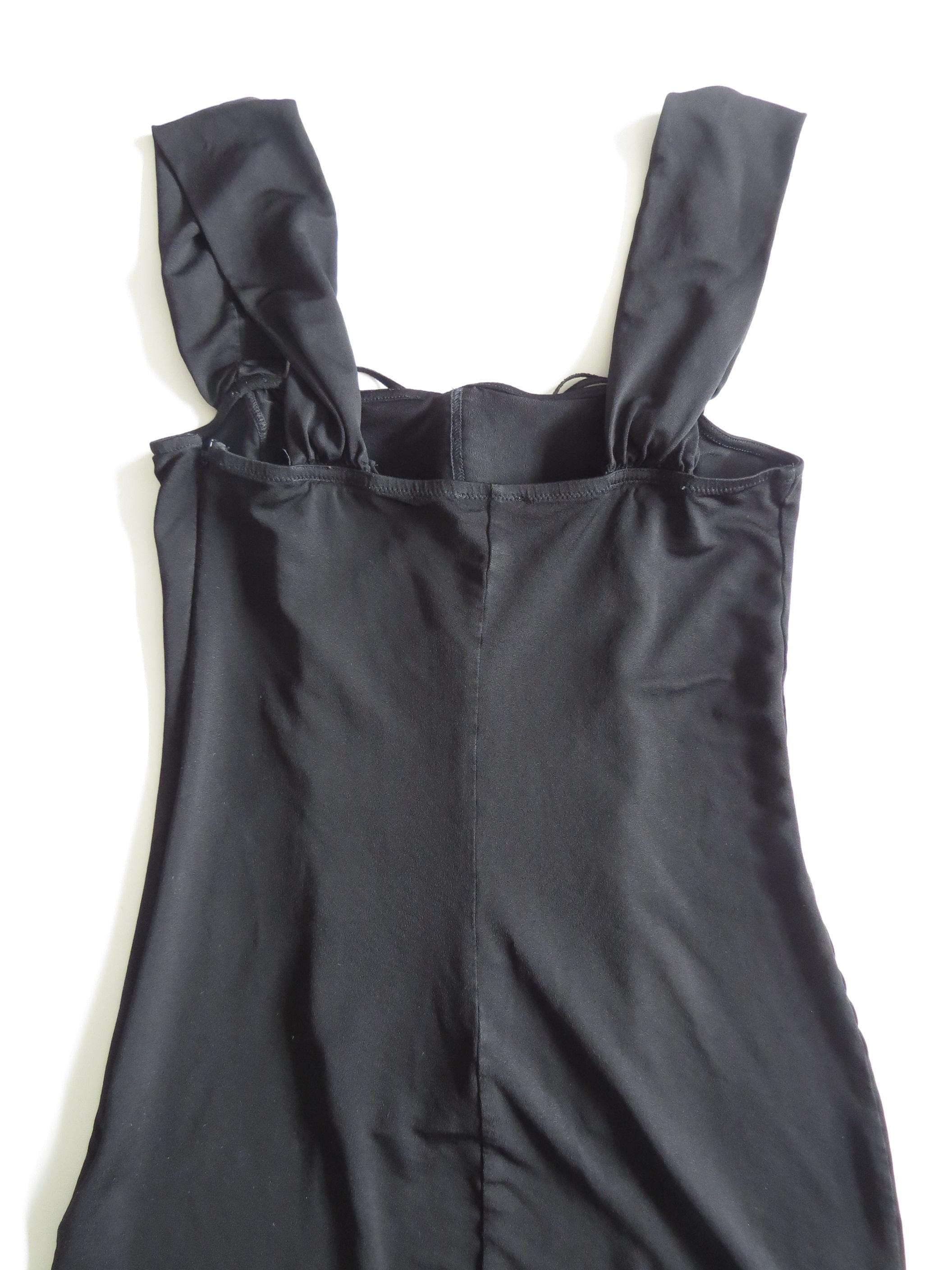 Italian Vintage La Perla 90s Little Black Dress, Sculptural Ladder-Cutout Detailing, Body Con - Thumbnail 5