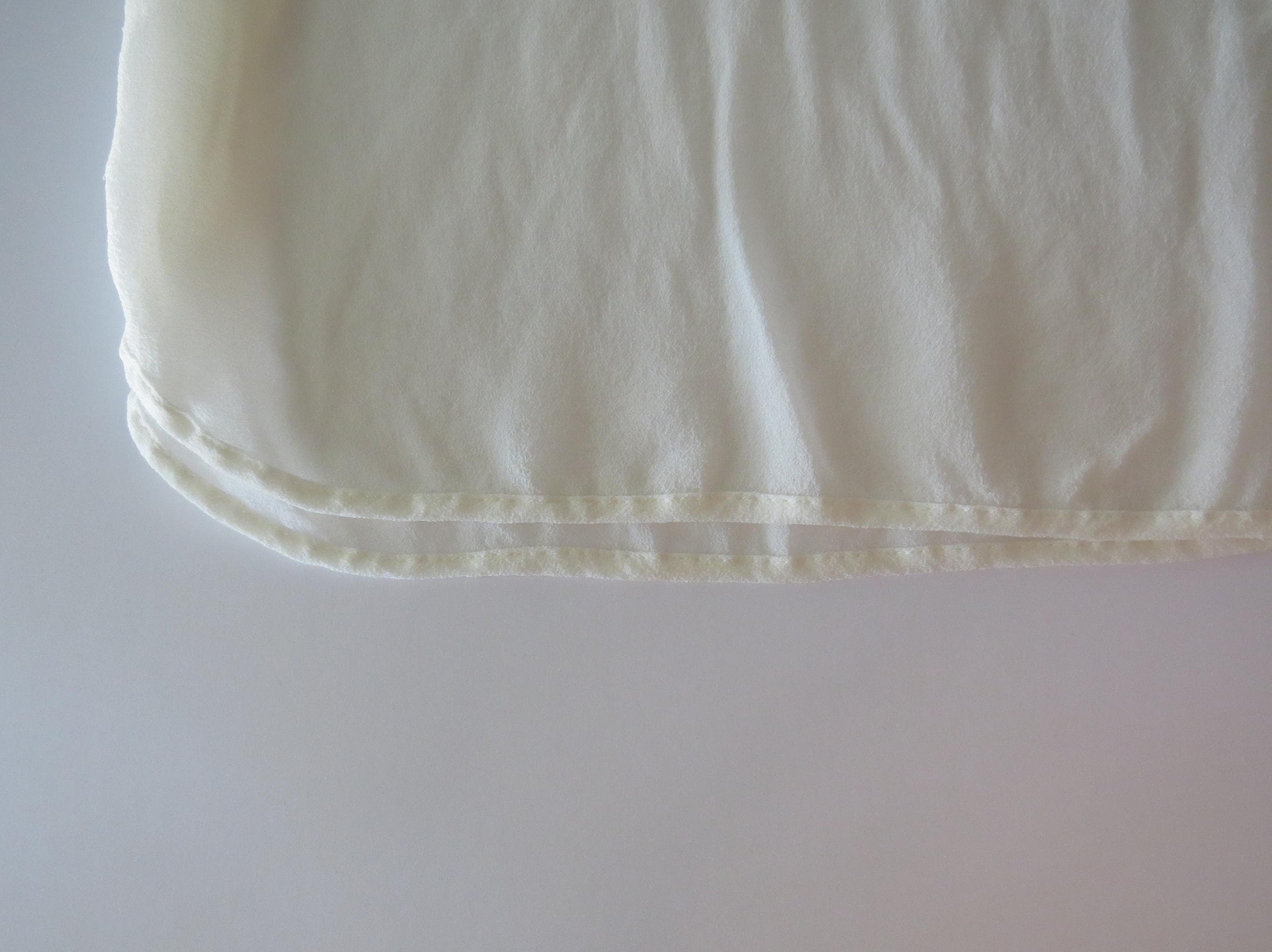 Vintage Italian Intimissimi 100% Silk Crepe Embroidered Floral Lace Applique Cream Cami, Cascade Draping - Thumbnail 7