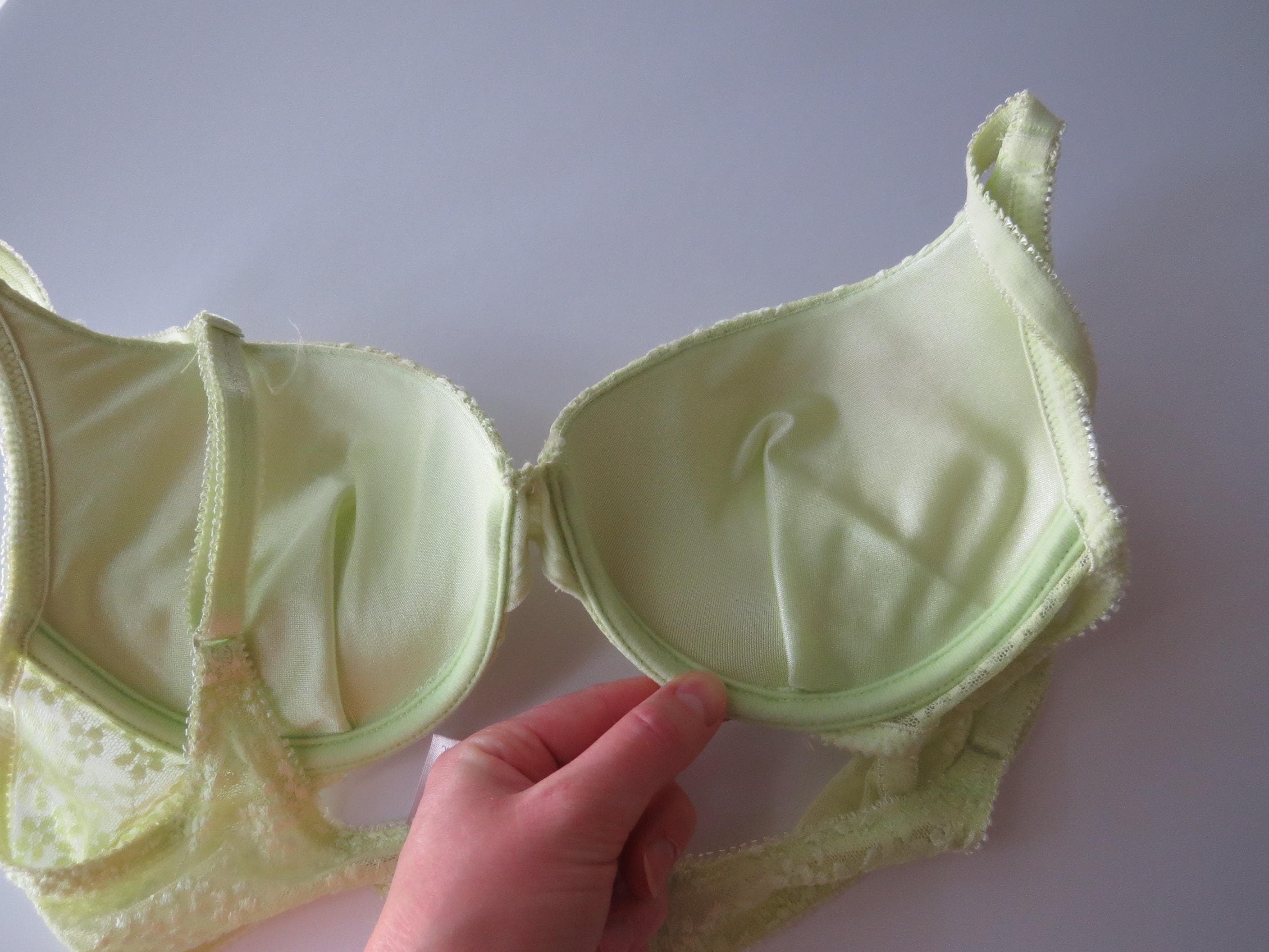 Vintage Victoria's Secret 34C Lime Pistachio Green Lace Mesh Push Up Bra, 2000s/00s - Thumbnail 5