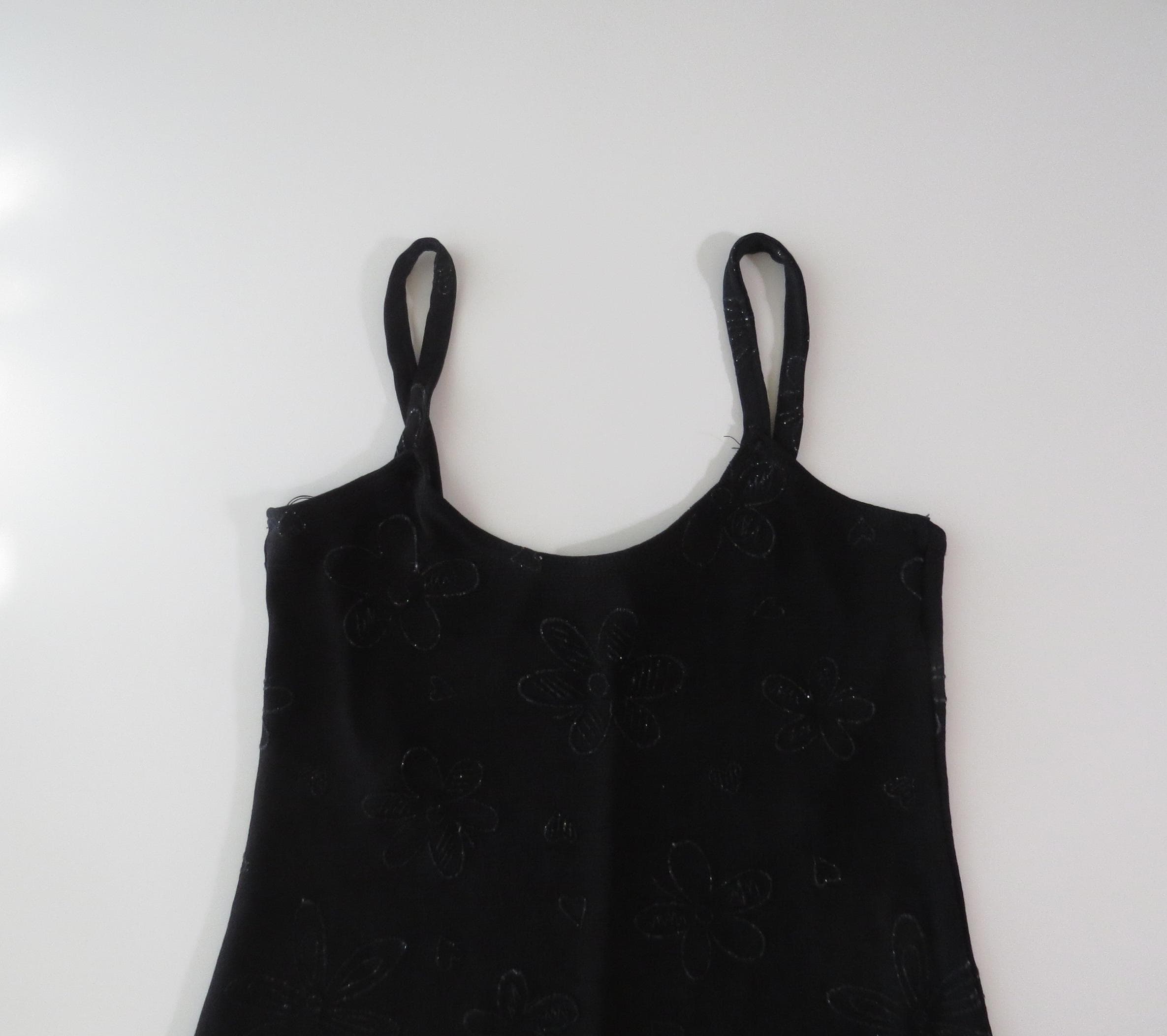 90s Vintage Topshop Glitter Flower Knit Mini Dress, Made in England - Thumbnail 6