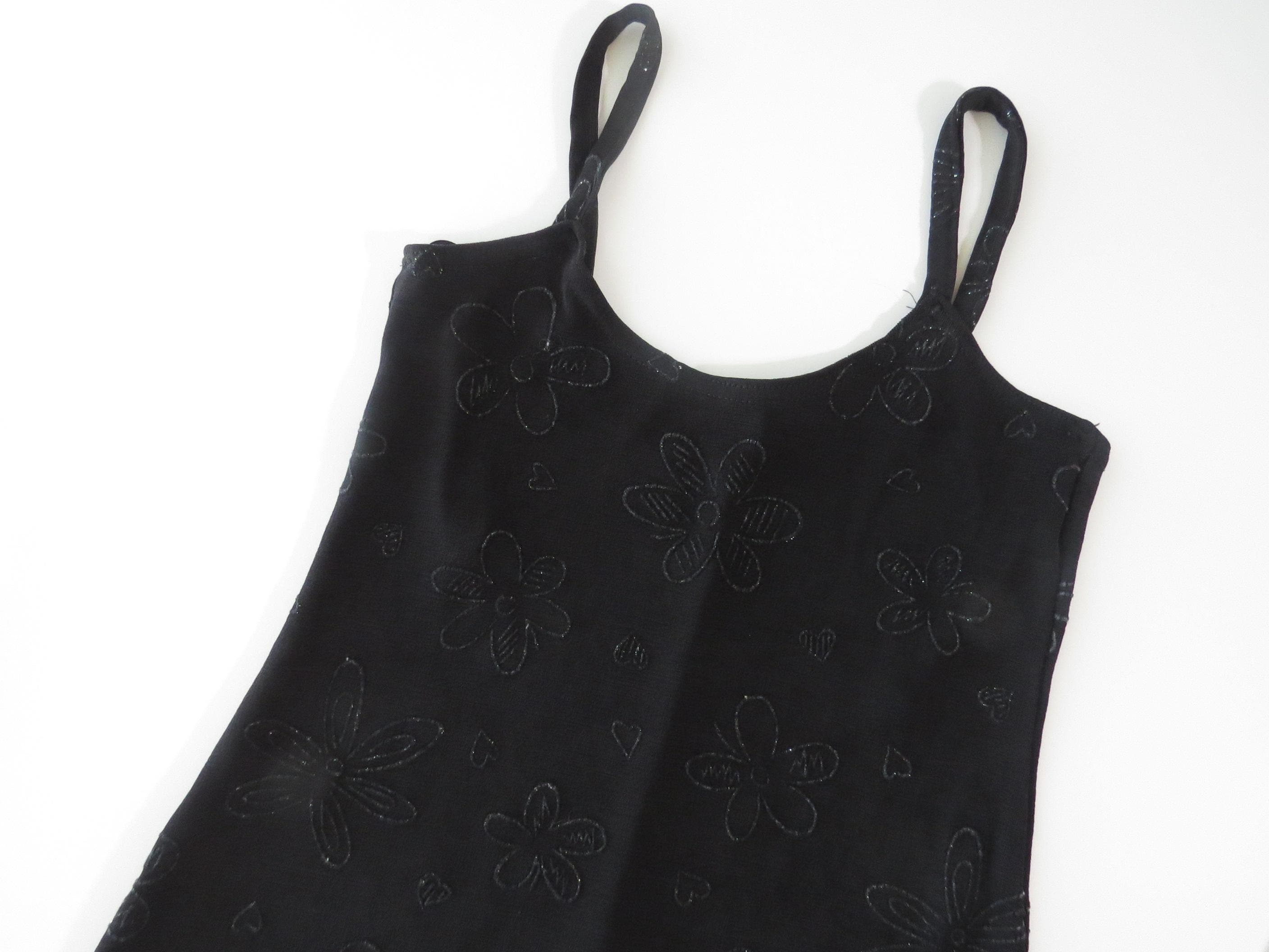 90s Vintage Topshop Glitter Flower Knit Mini Dress, Made in England