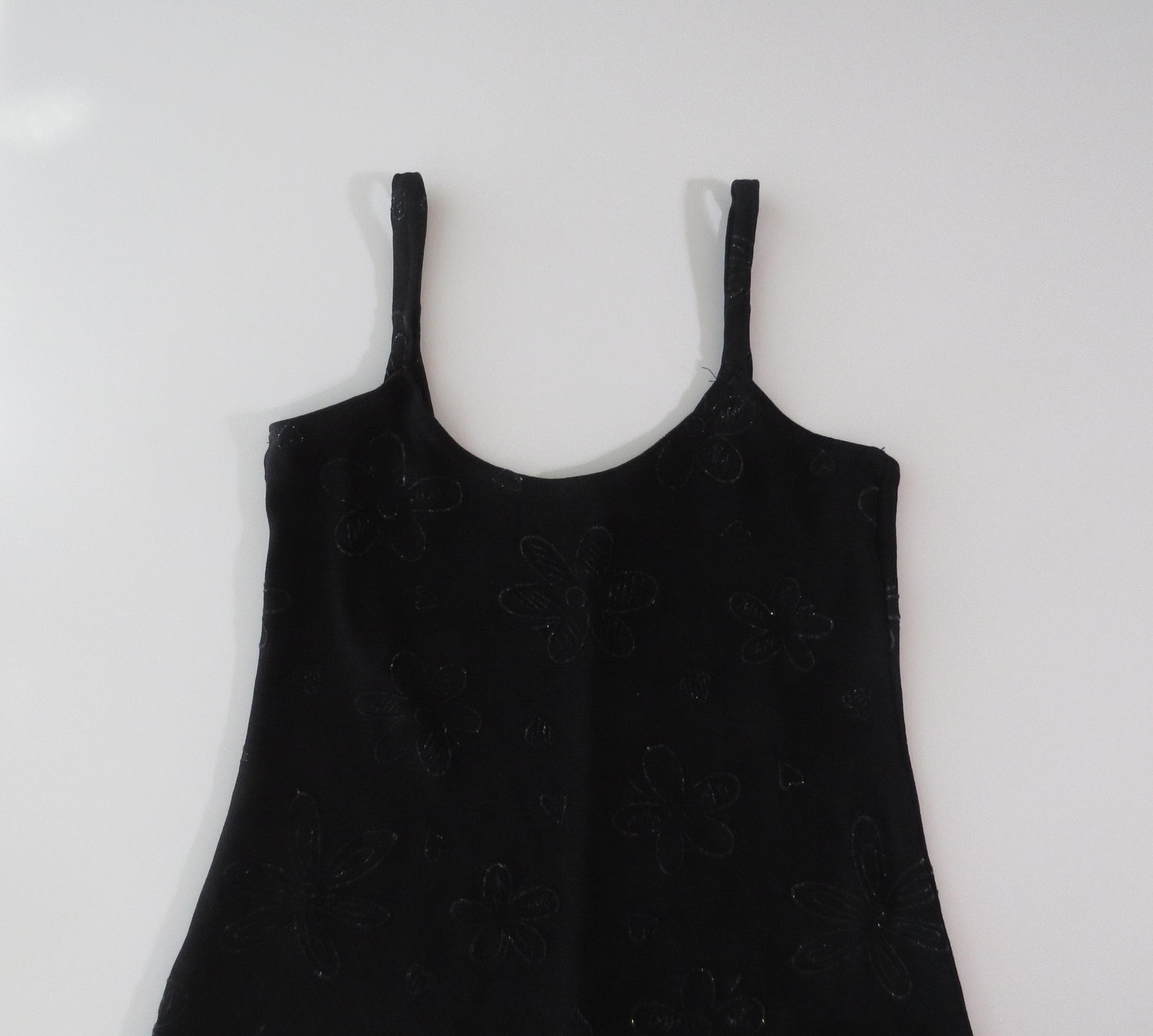 90s Vintage Topshop Glitter Flower Knit Mini Dress, Made in England - Thumbnail 3