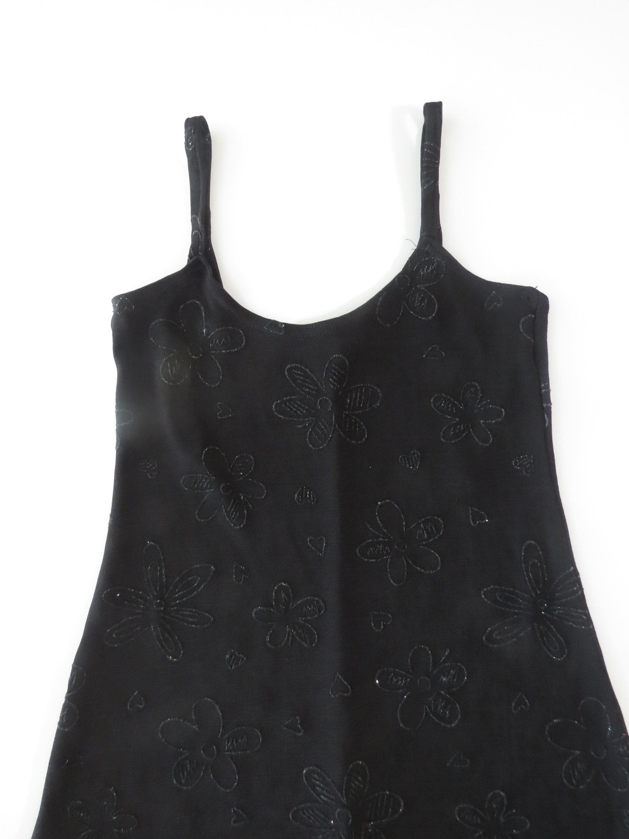 90s Vintage Topshop Glitter Flower Knit Mini Dress, Made in England - Thumbnail 8