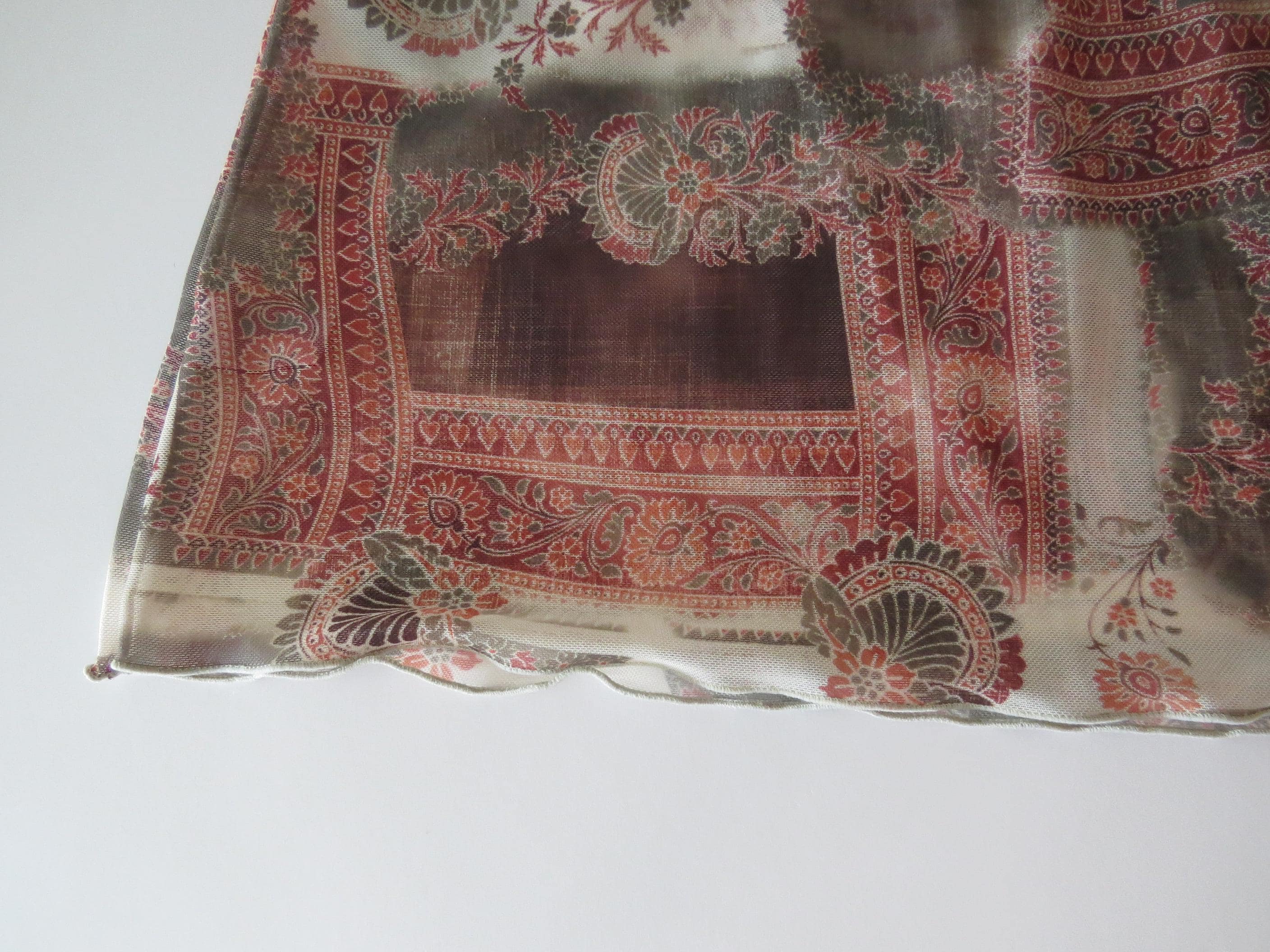 90s Italian Intimissimi Sheer Paisley Cami Top, Patchwork Print, Criss Cross Back - Thumbnail 5