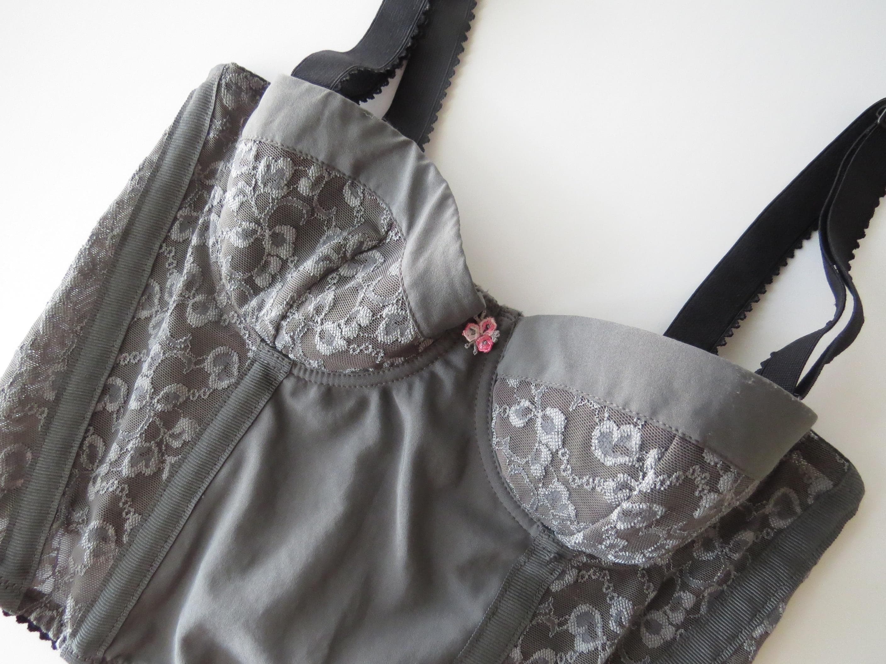 Vintage Italian 00s Intimissimi Corset Bustier Top, Lace Overlay, Boned Paneling, Thick Straps - Thumbnail 2