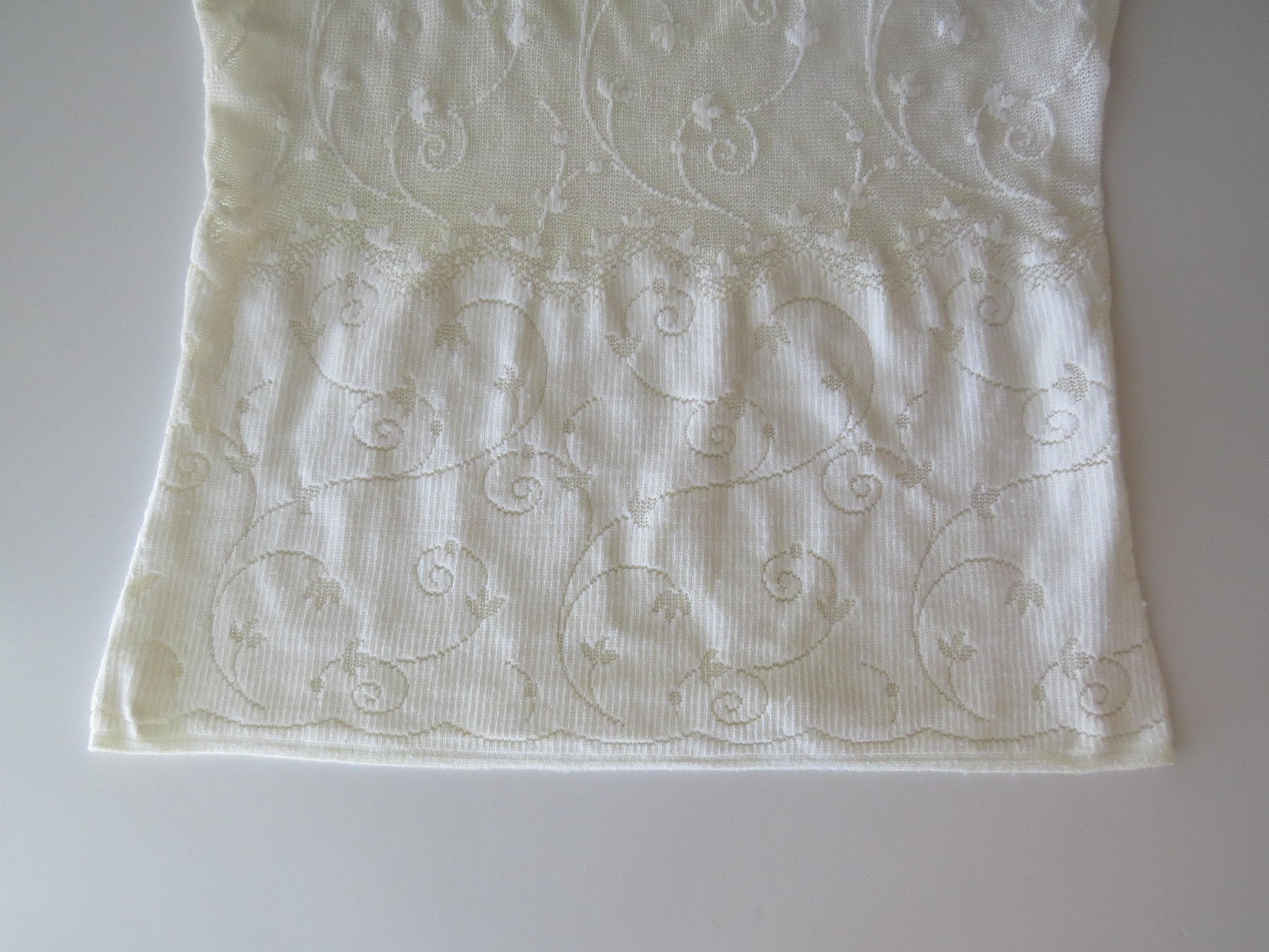 90s Vintage Italian Cream Embroidered Camisole, Infil, Made in Italy - Thumbnail 4