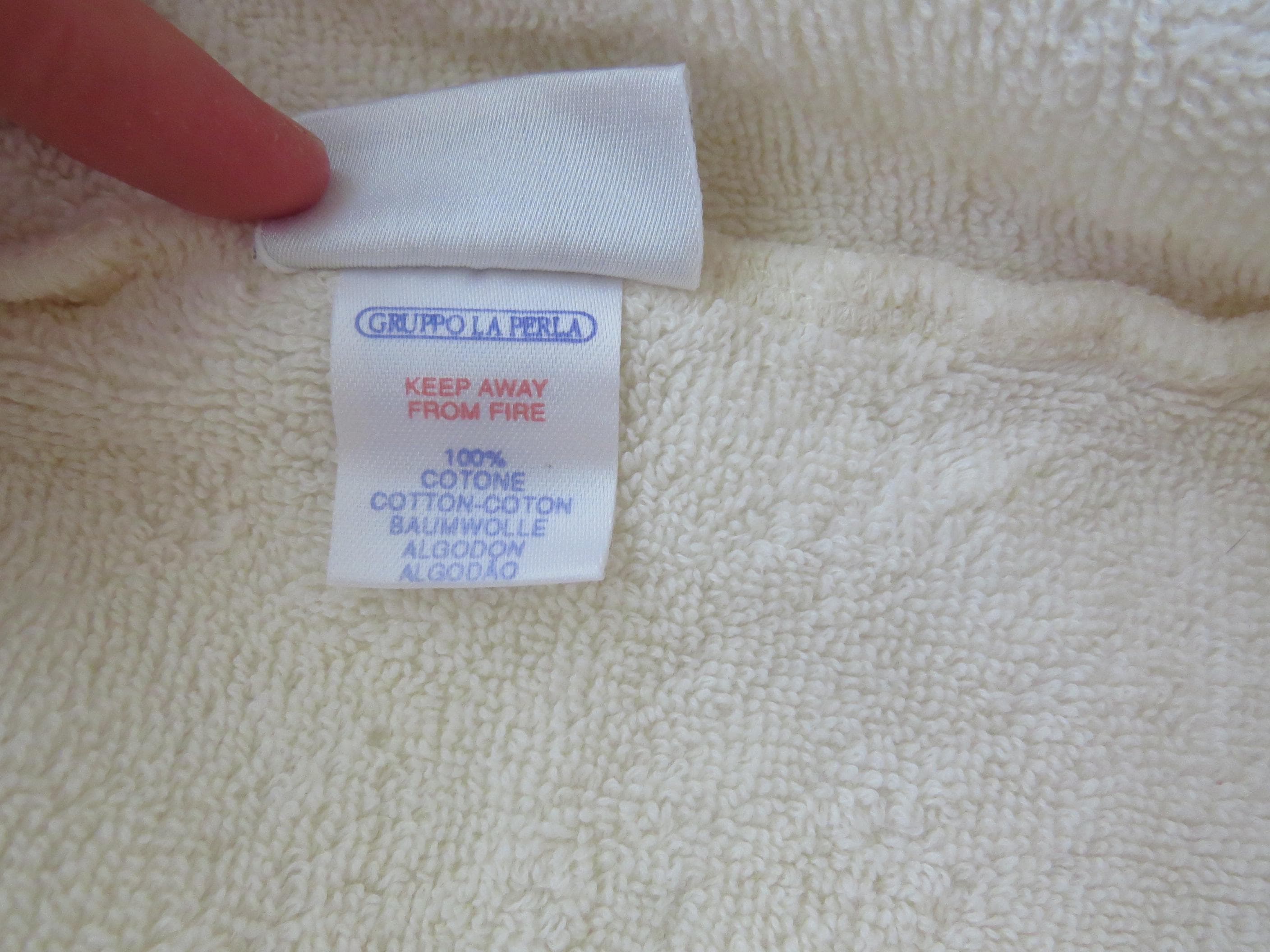 90s La Perla Vintage Italian Cream Off-White Cotton Terry Cloth Wrap Skirt - Luxury Beachwear - Thumbnail 8