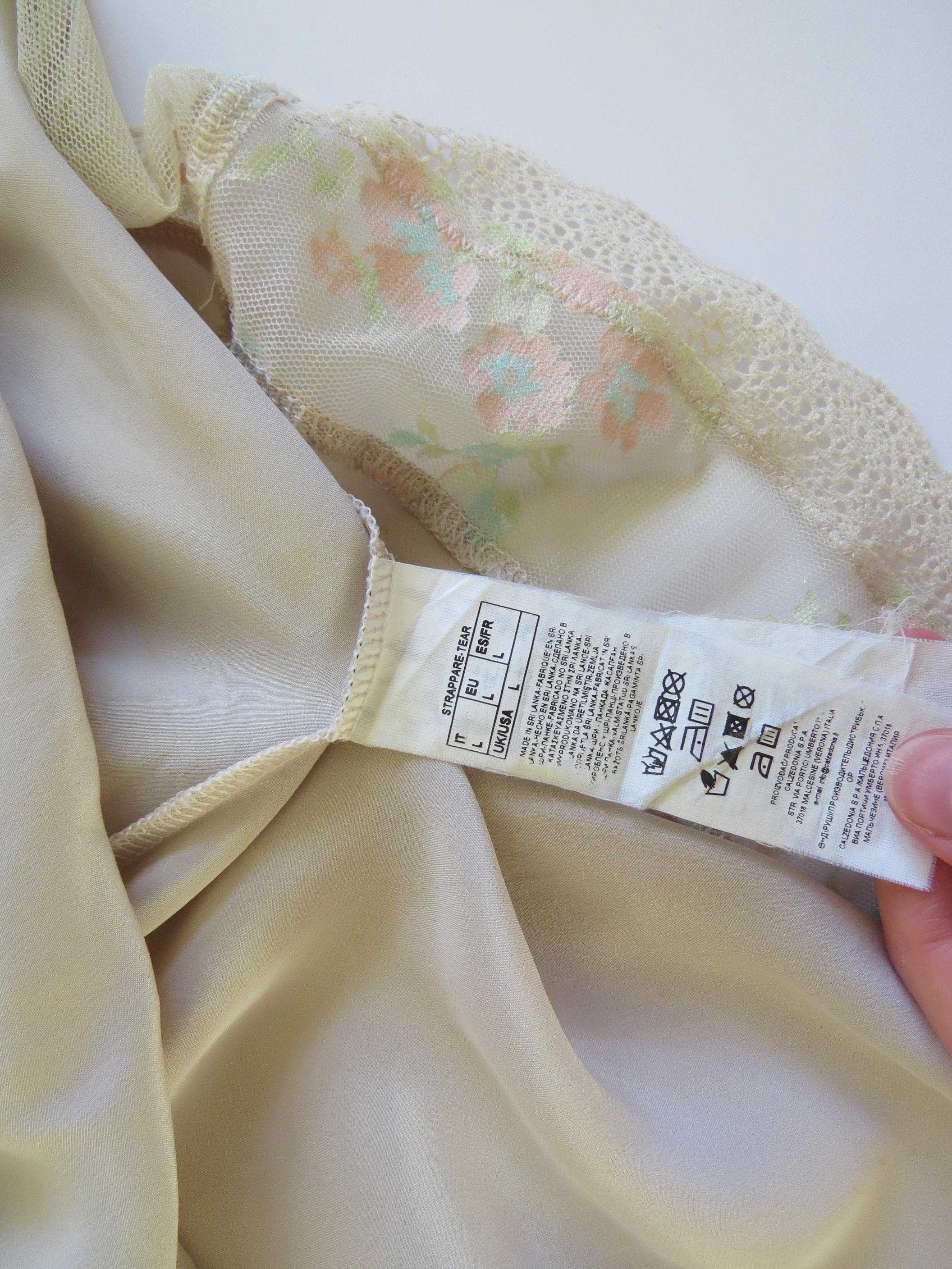 90s Vintage Italian 100% Silk Chemise/Slip Dress Bias Cut Champagne Muted Pink Intimissimi - Made in Italy - Thumbnail 4