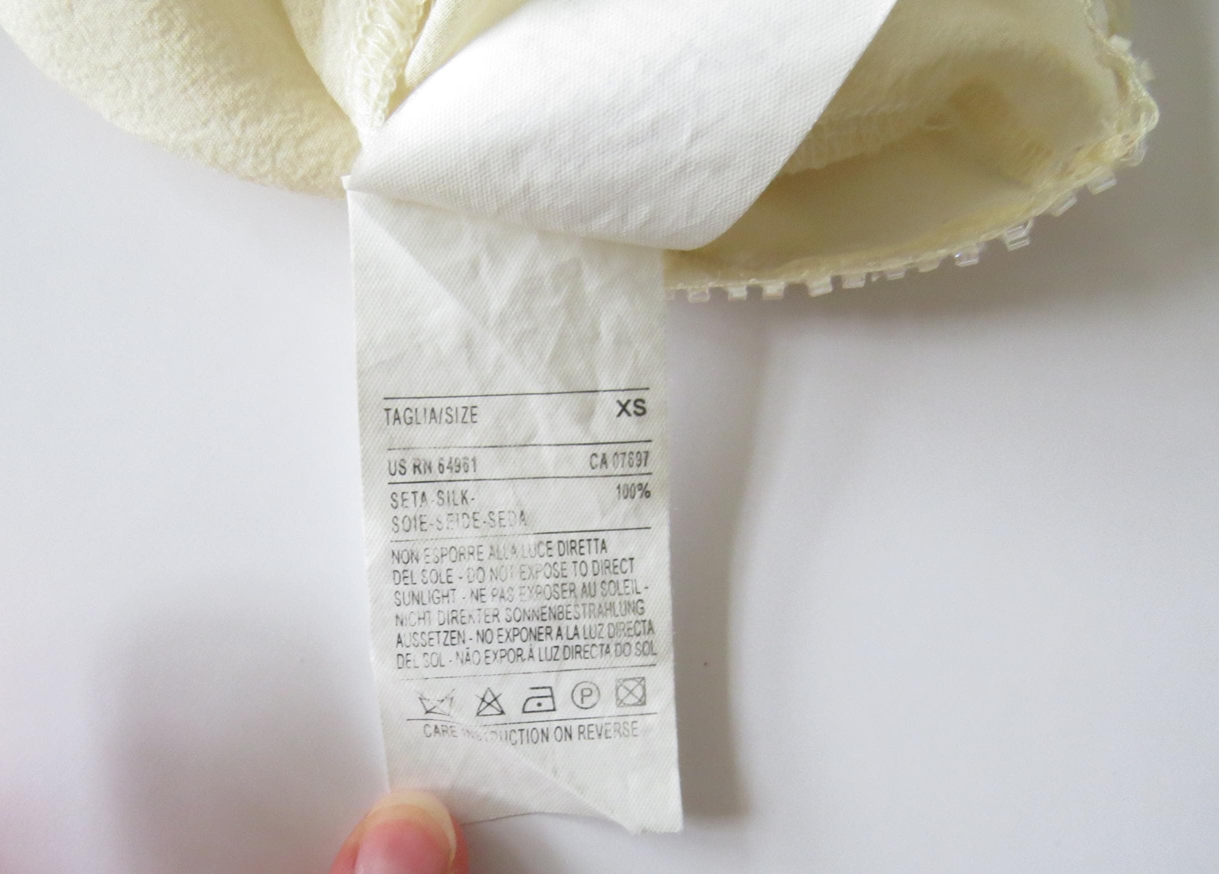 Vintage Italian Silk Butter Yellow Beaded Camisole, Sequins Cami, Made in Italy - Thumbnail 8