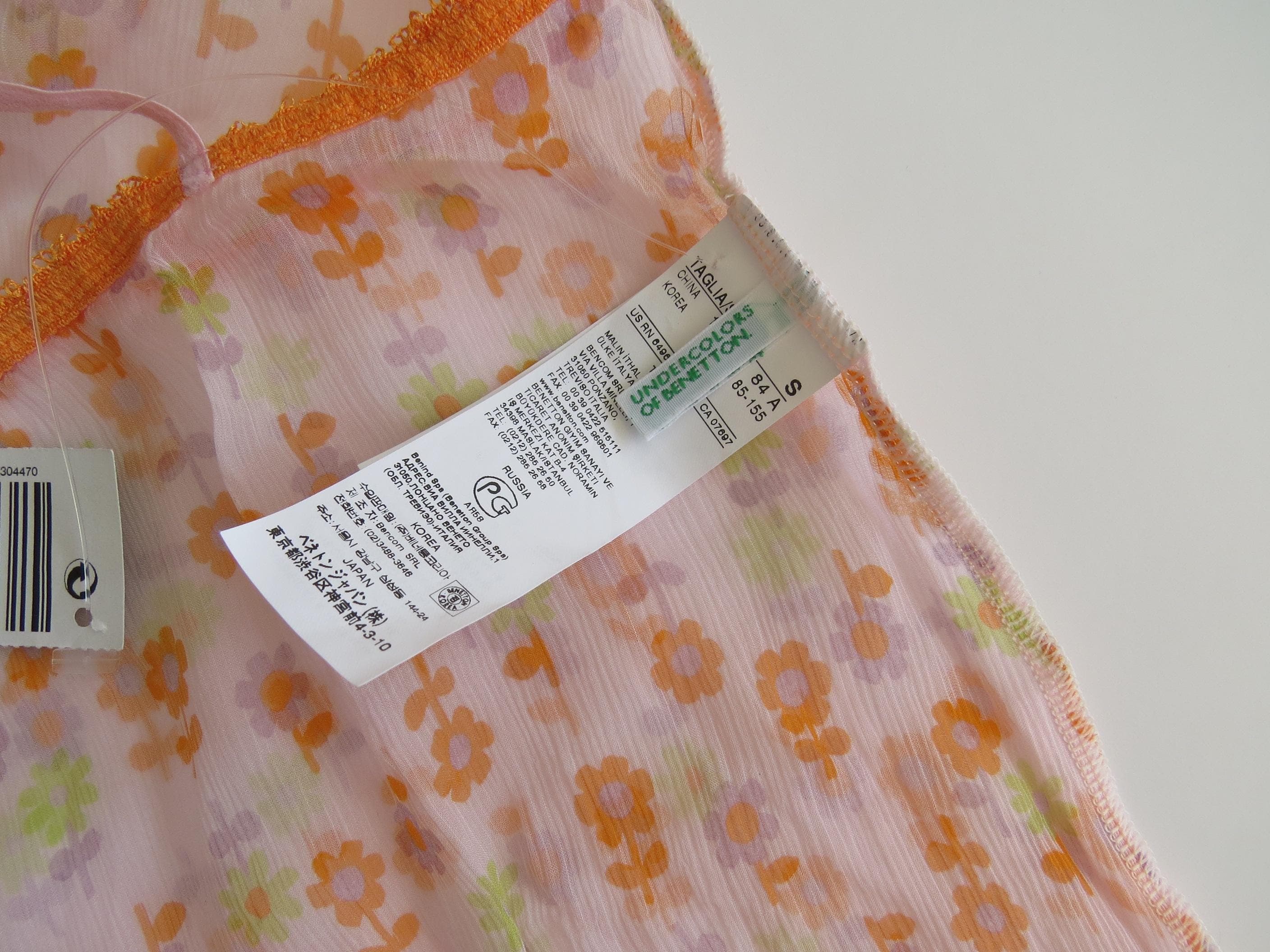 Vintage Italian 100% Silk Yellow/Orange Spring Floral 90s Camisole NWT Deadstock - Thumbnail 5