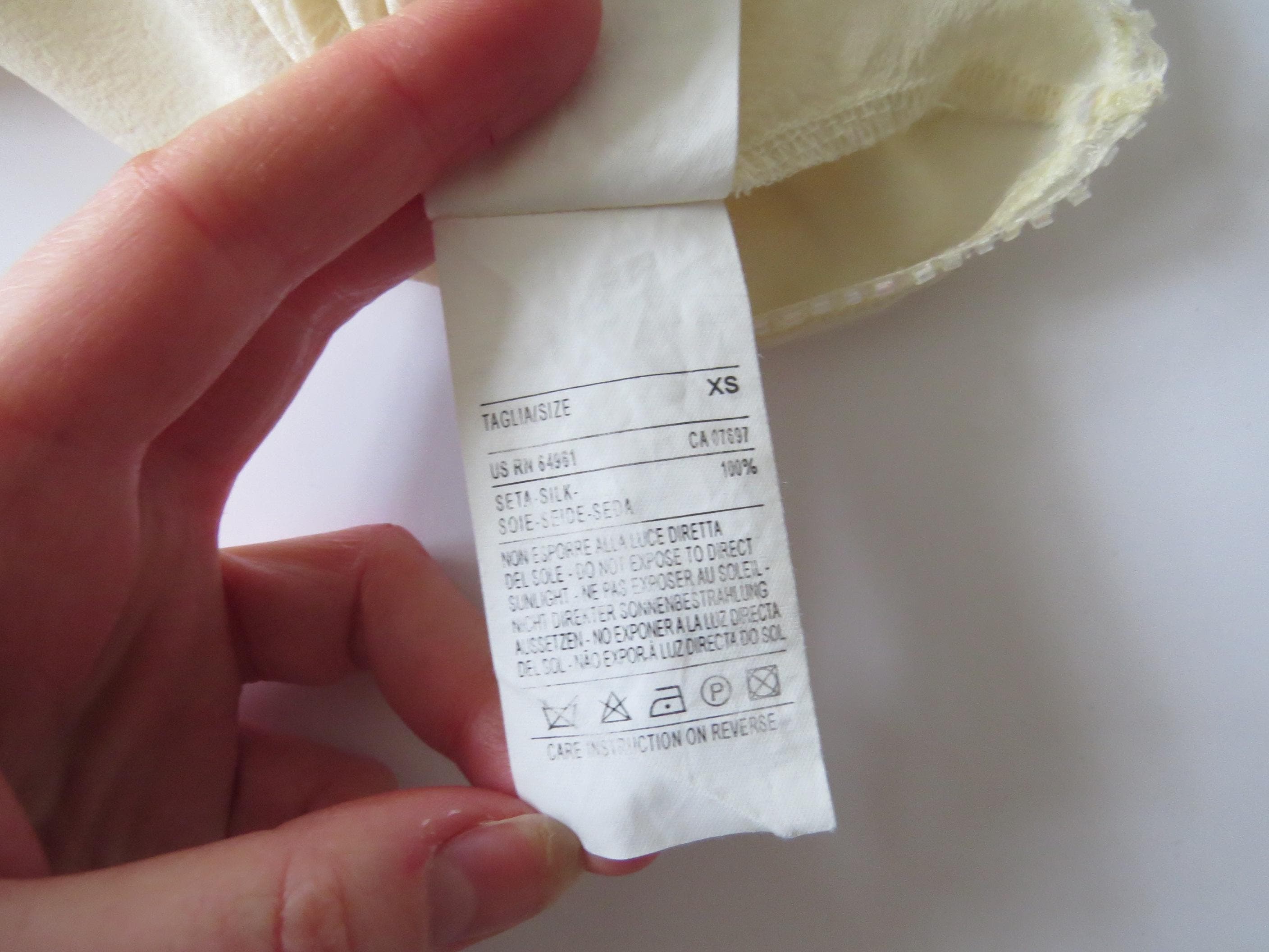 Vintage Italian Silk Butter Yellow Beaded Camisole, Sequins Cami, Made in Italy - Thumbnail 7