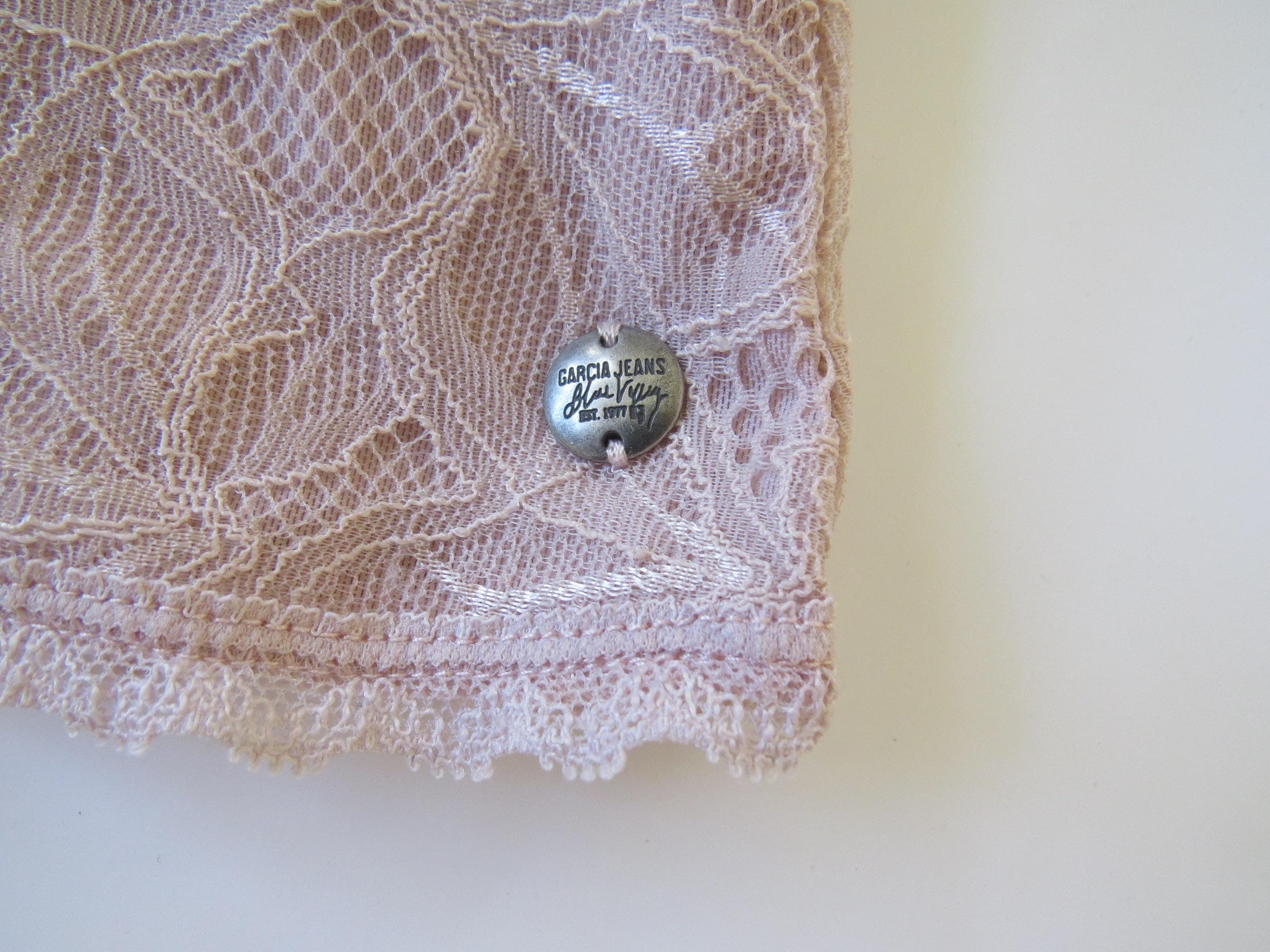 Vintage Italian Garcia Jeans Lace Pale Pastel Pink Camisole Top - Thumbnail 3