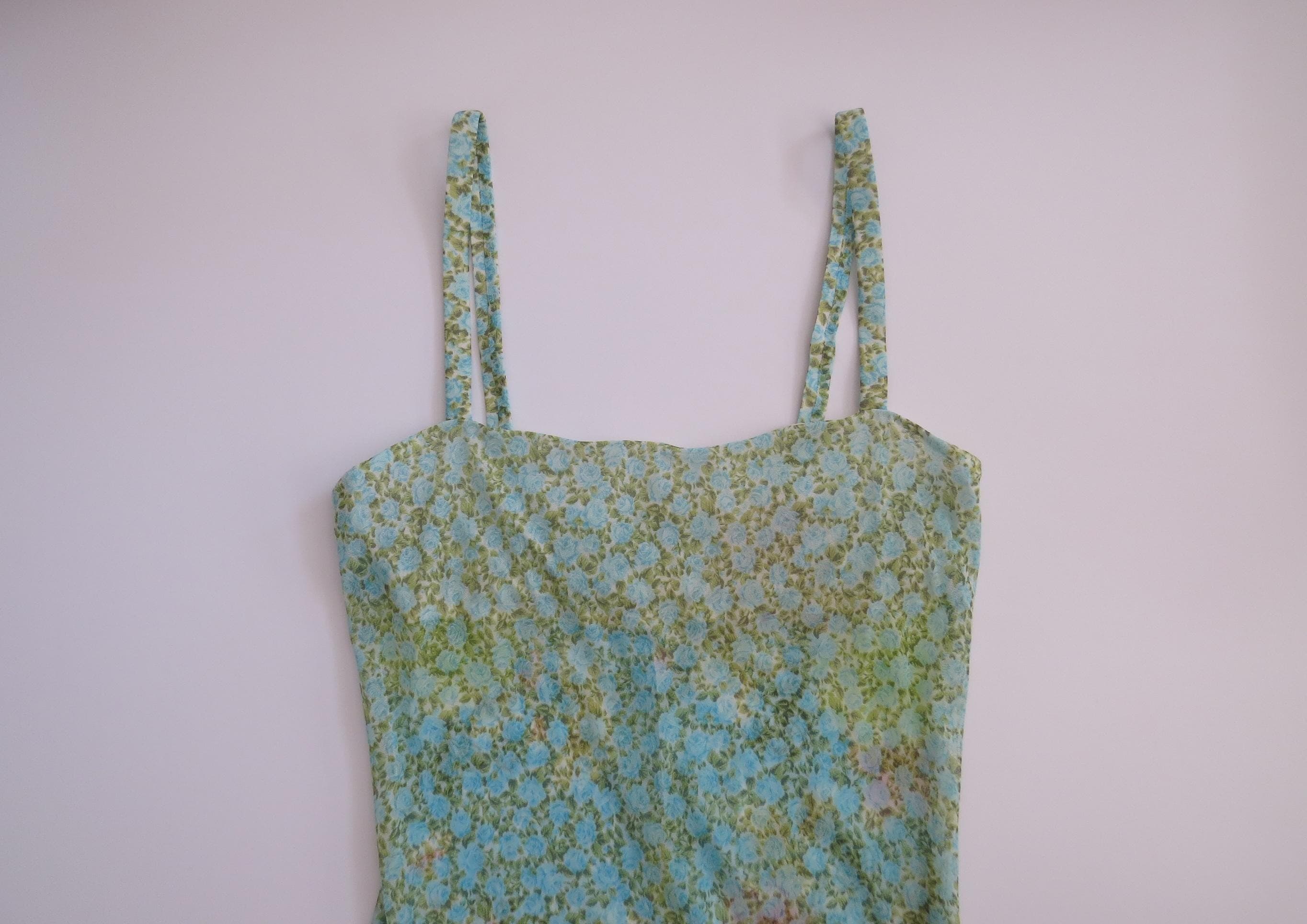 Malizia La Perla Italy Fiori Mixed Scale Floral Print Cami Chemise 1999-2002 - Thumbnail 4