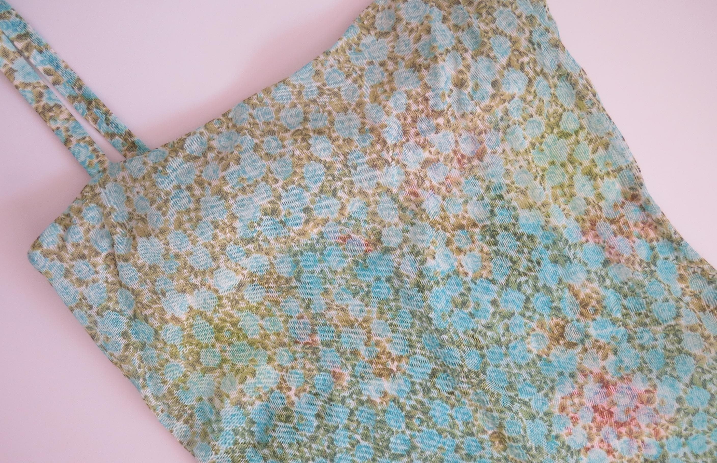 Malizia La Perla Italy Fiori Mixed Scale Floral Print Cami Chemise 1999-2002 - Thumbnail 3