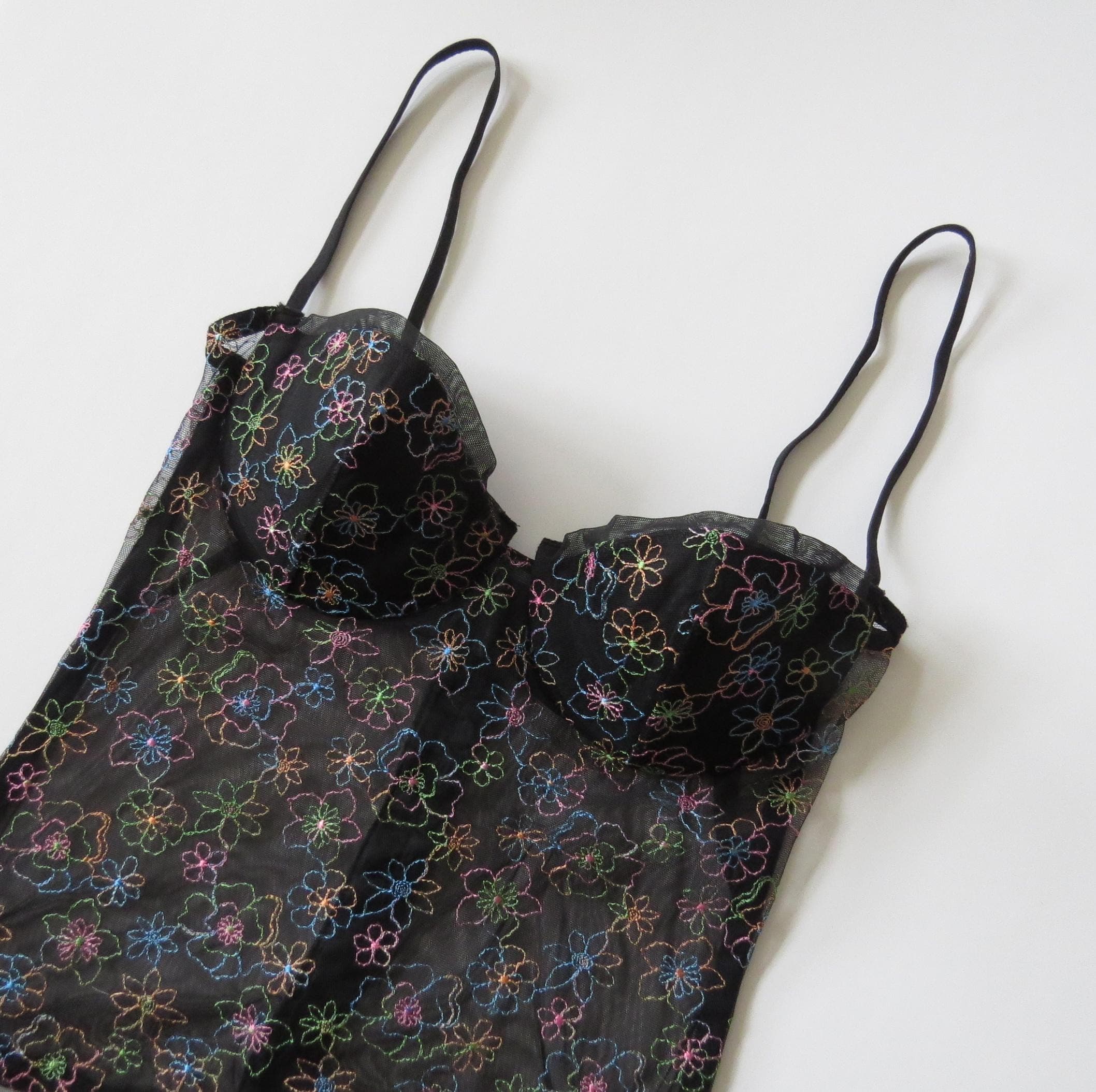 Vintage Malizia by La Perla Technicolor Floral Bustier 1999 Esquire Editorial