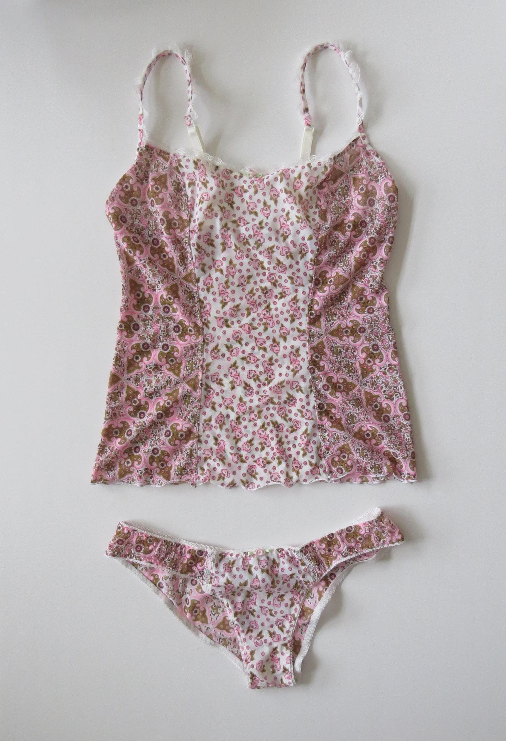 Vintage Italian Intimissimi Floral Paisley Camisole Set, 2000s