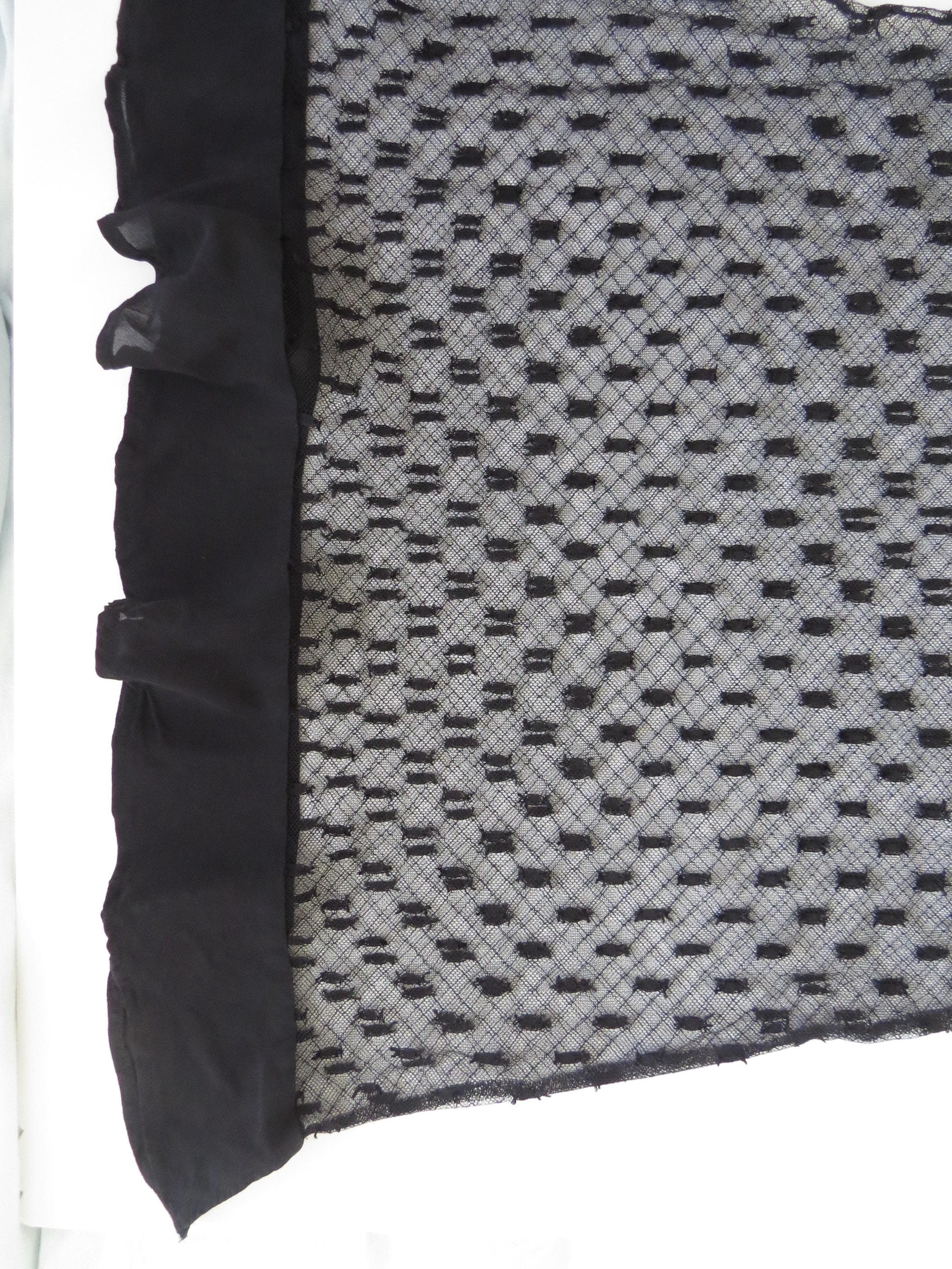 Vintage La Perla Silk & Tulle Polka Dot Black Chemise Italy - Thumbnail 5
