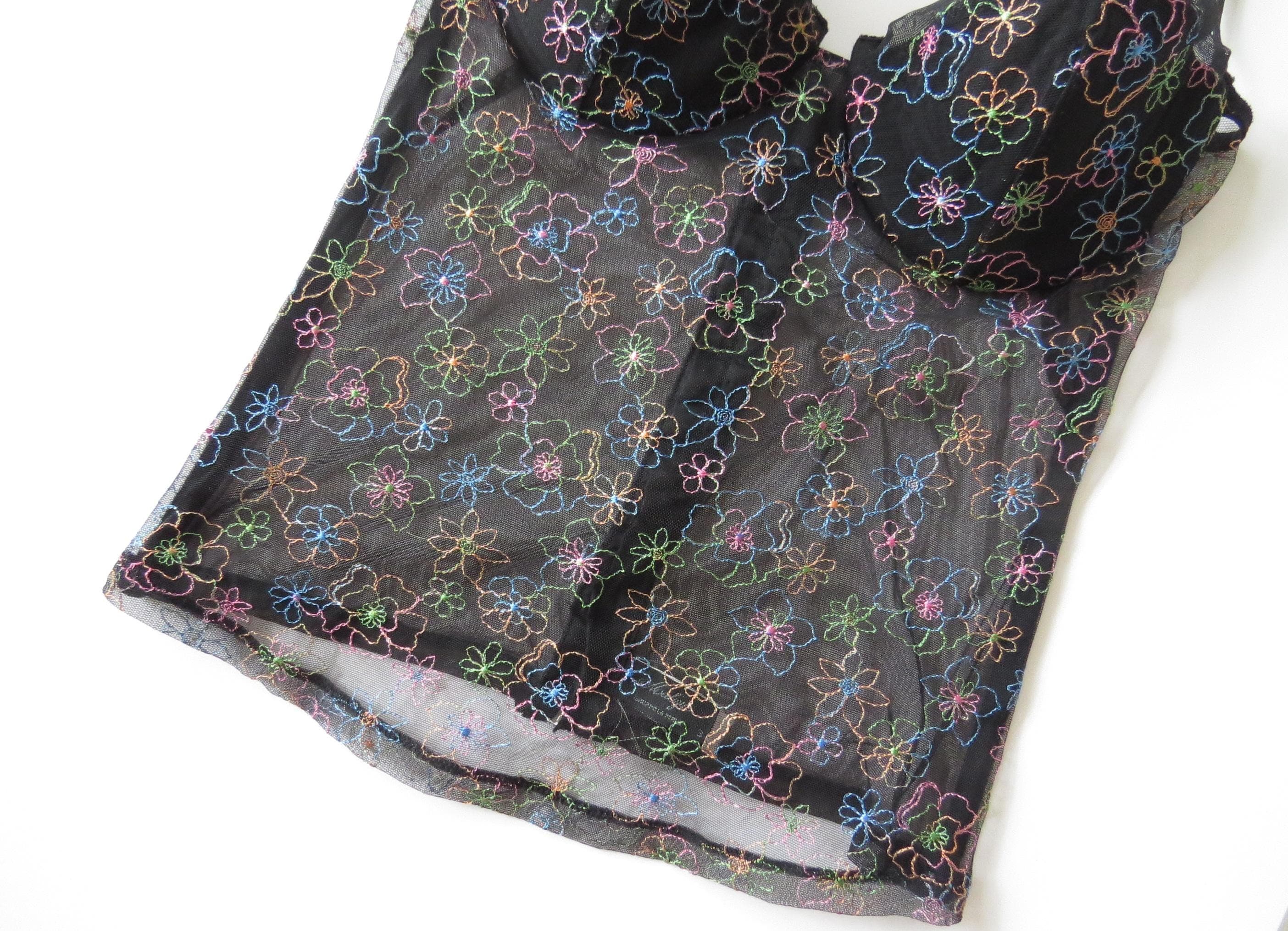 Vintage Malizia by La Perla Technicolor Floral Bustier 1999 Esquire Editorial - Thumbnail 3