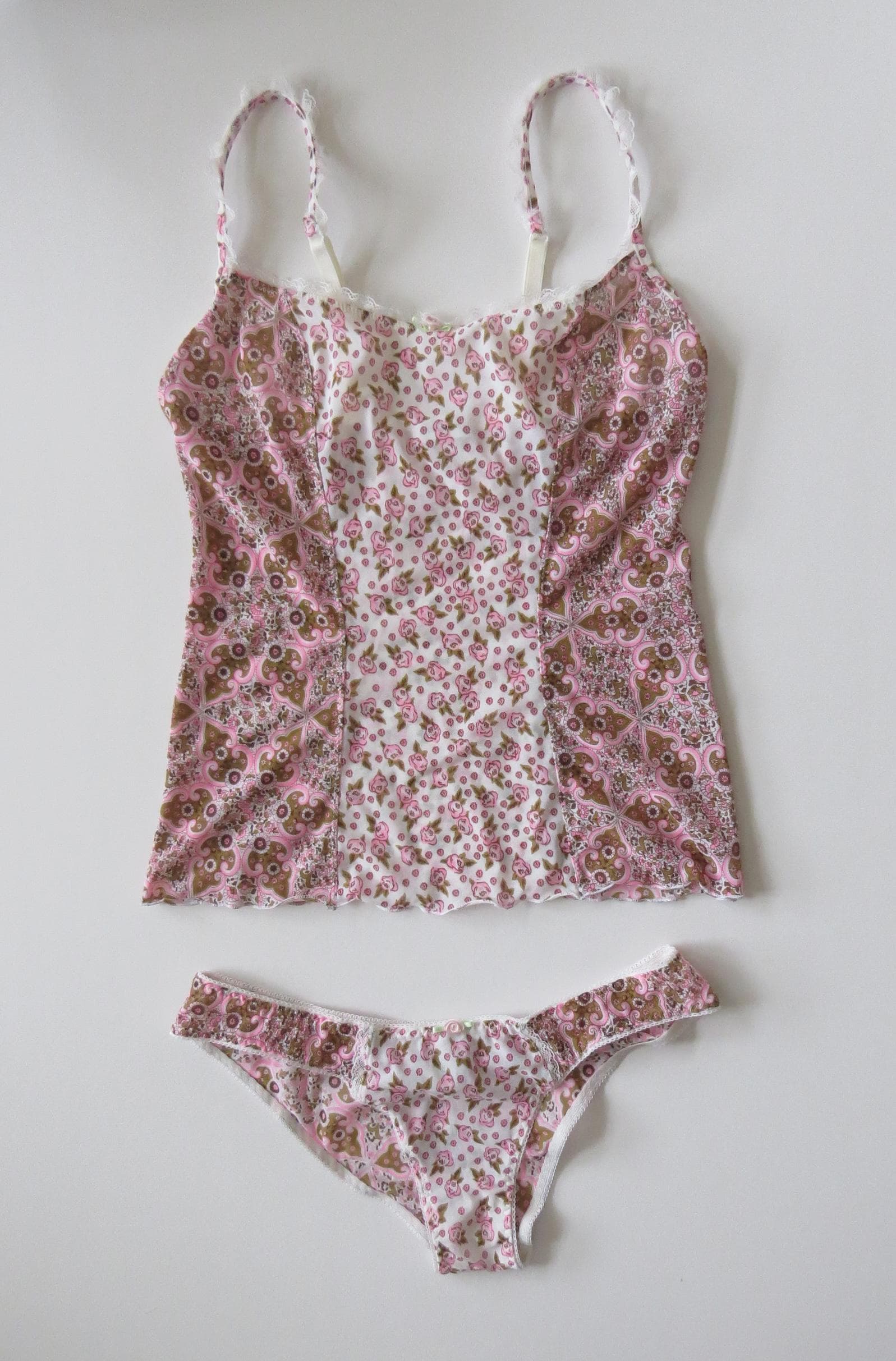 Vintage Italian Intimissimi Floral Paisley Camisole Set, 2000s - Thumbnail 4