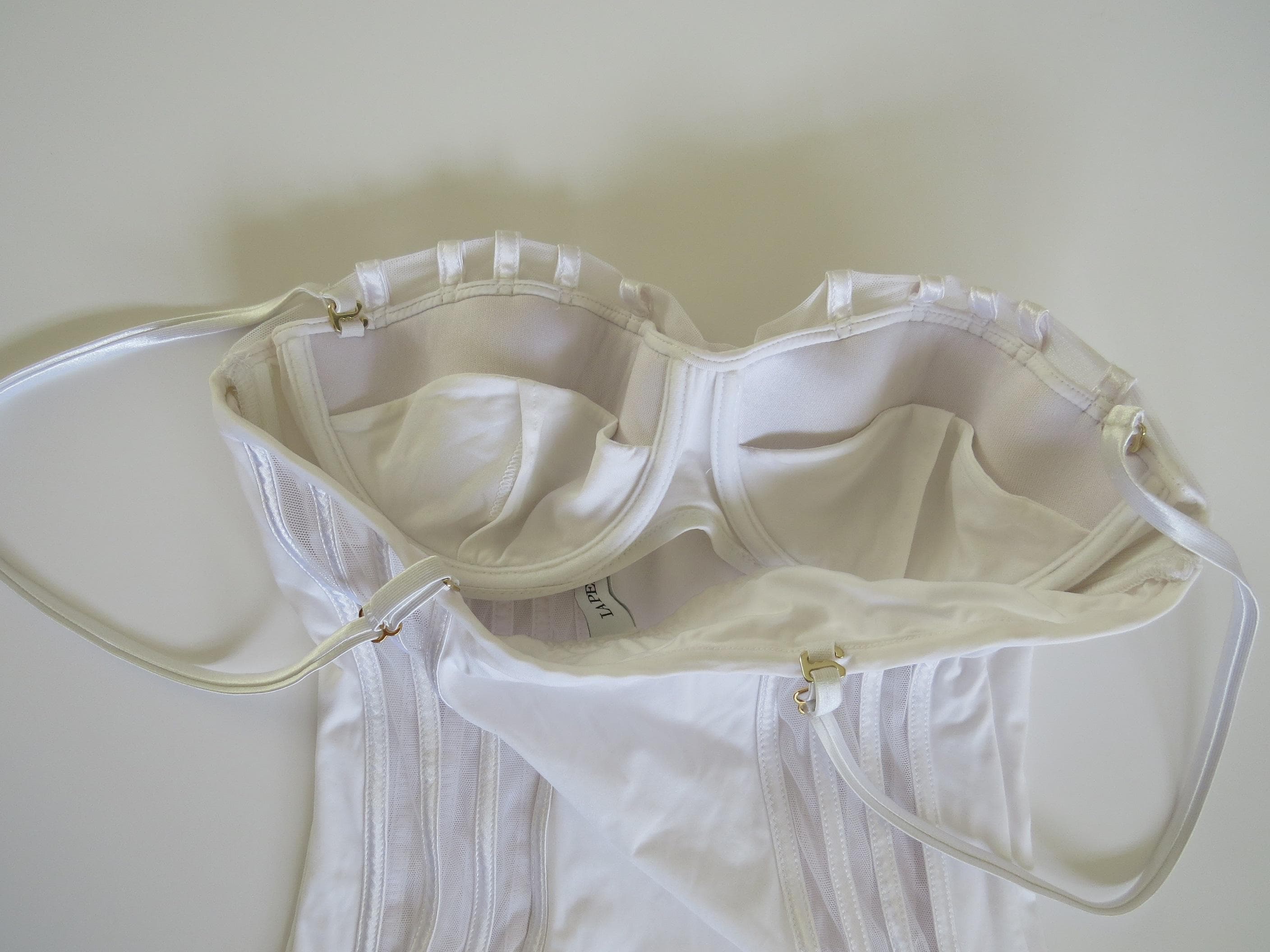 Vintage 00s La Perla White Mesh Paneled One-Piece Swimsuit Graphique Collection - Thumbnail 6