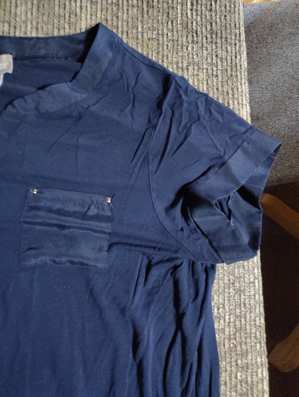 Chicos Navy Blue Short Sleeve Blouse - Women Chicos size 3 - Thumbnail 3
