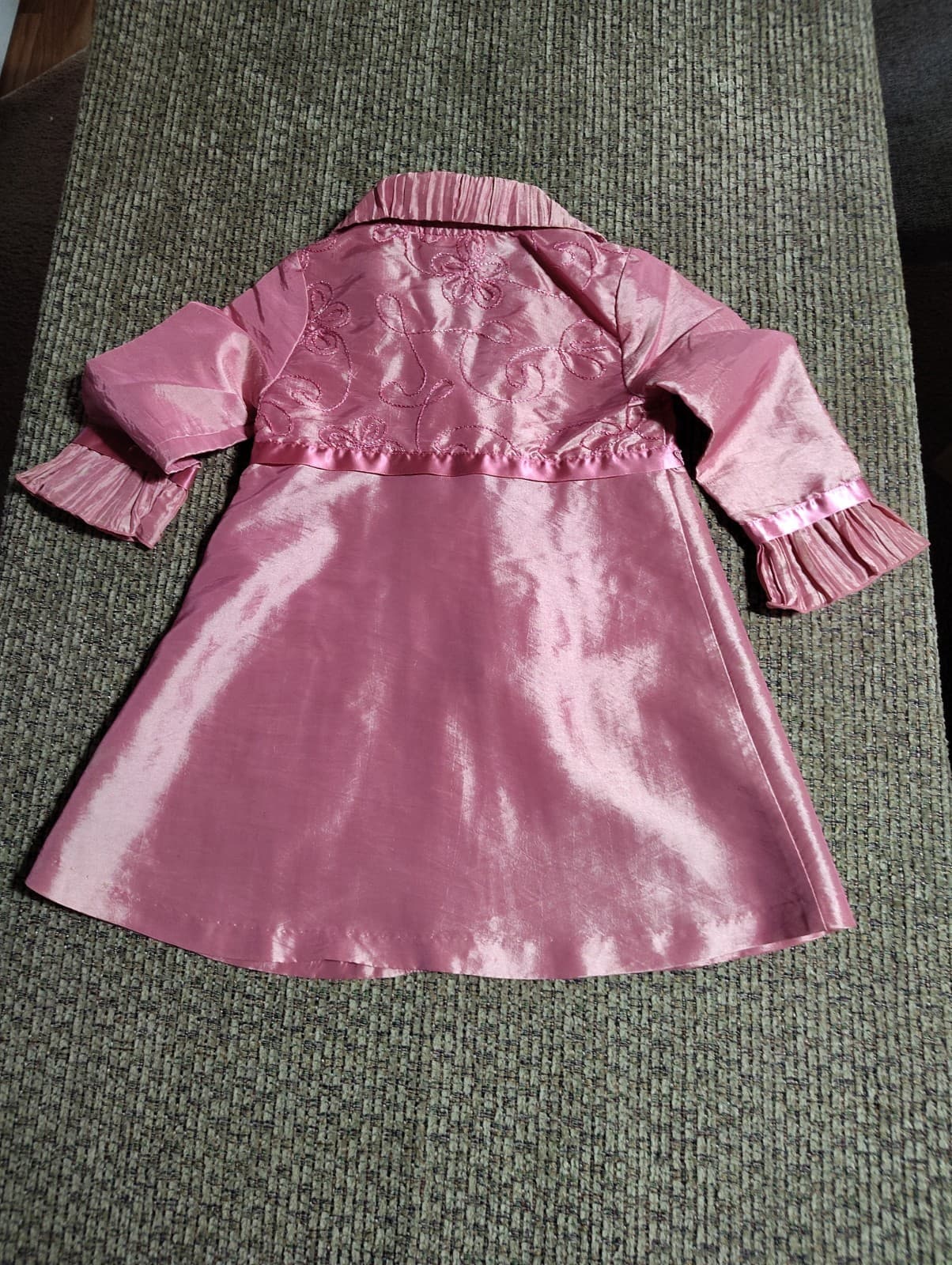 NWT Bonnie Jean Girls 2T Pink Jacquard Bow Organza Special Occasion Dress - Thumbnail 5