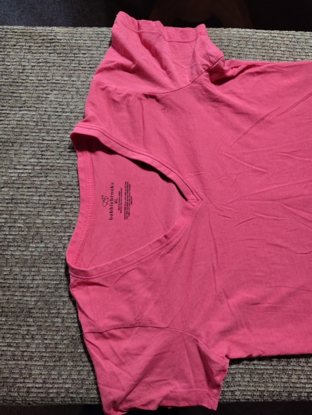 Bobbie Brooks Shirt Womens Large XL Short Sleeve V Neck Pink T-shirt Top - Thumbnail 5