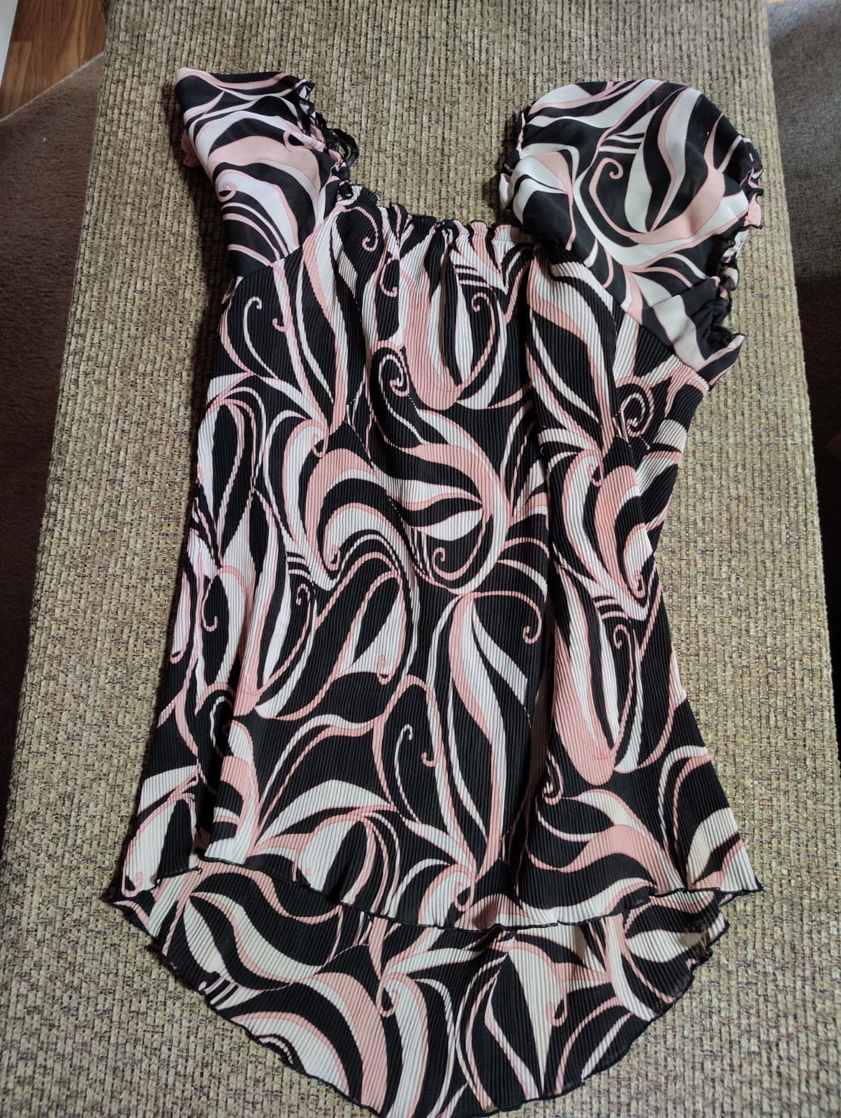 Vintage Blue Diamond Multicolor Peplum Puff Sleeve Blouse Size 20 - Thumbnail 7