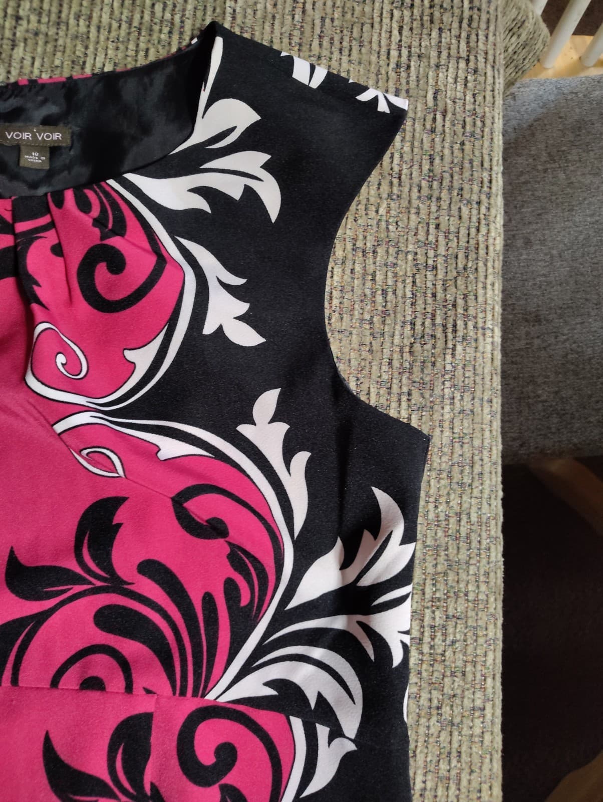 VOIR VOIR Dress Women's 18 Sleeveless Summer Pink Black White - Thumbnail 3