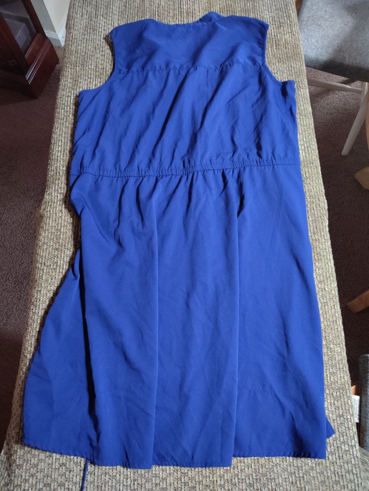 Women Speed Control Size 1X Blue Dress Midi V-Neck Sleeveless Lightweight - Thumbnail 6