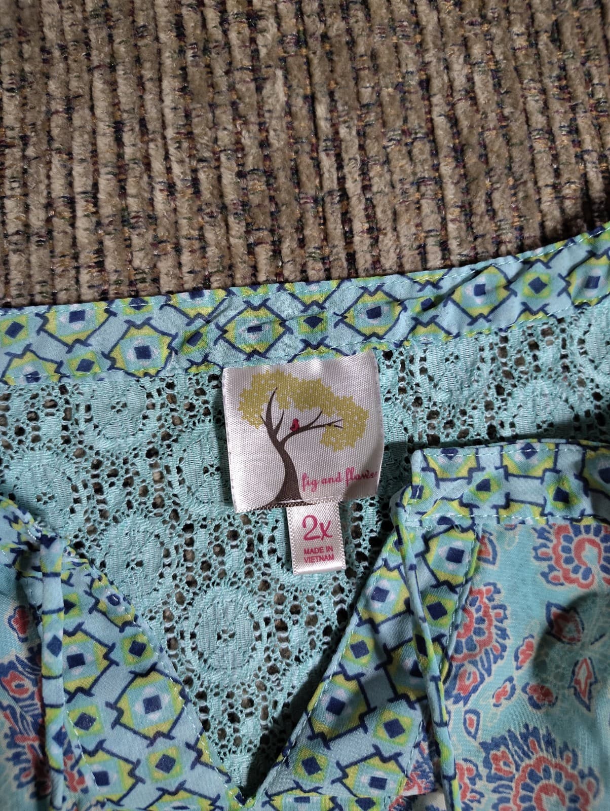 Fig & Flower Anthropologie Blouse 2X Peasant Boho - Thumbnail 5