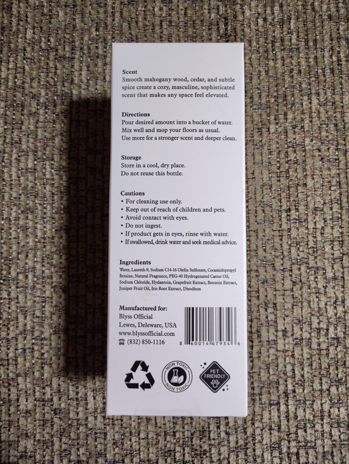 Blyss Mop Soap Imported Mahogany NIB 16.9 Oz 500 ML - NIB - Thumbnail 3