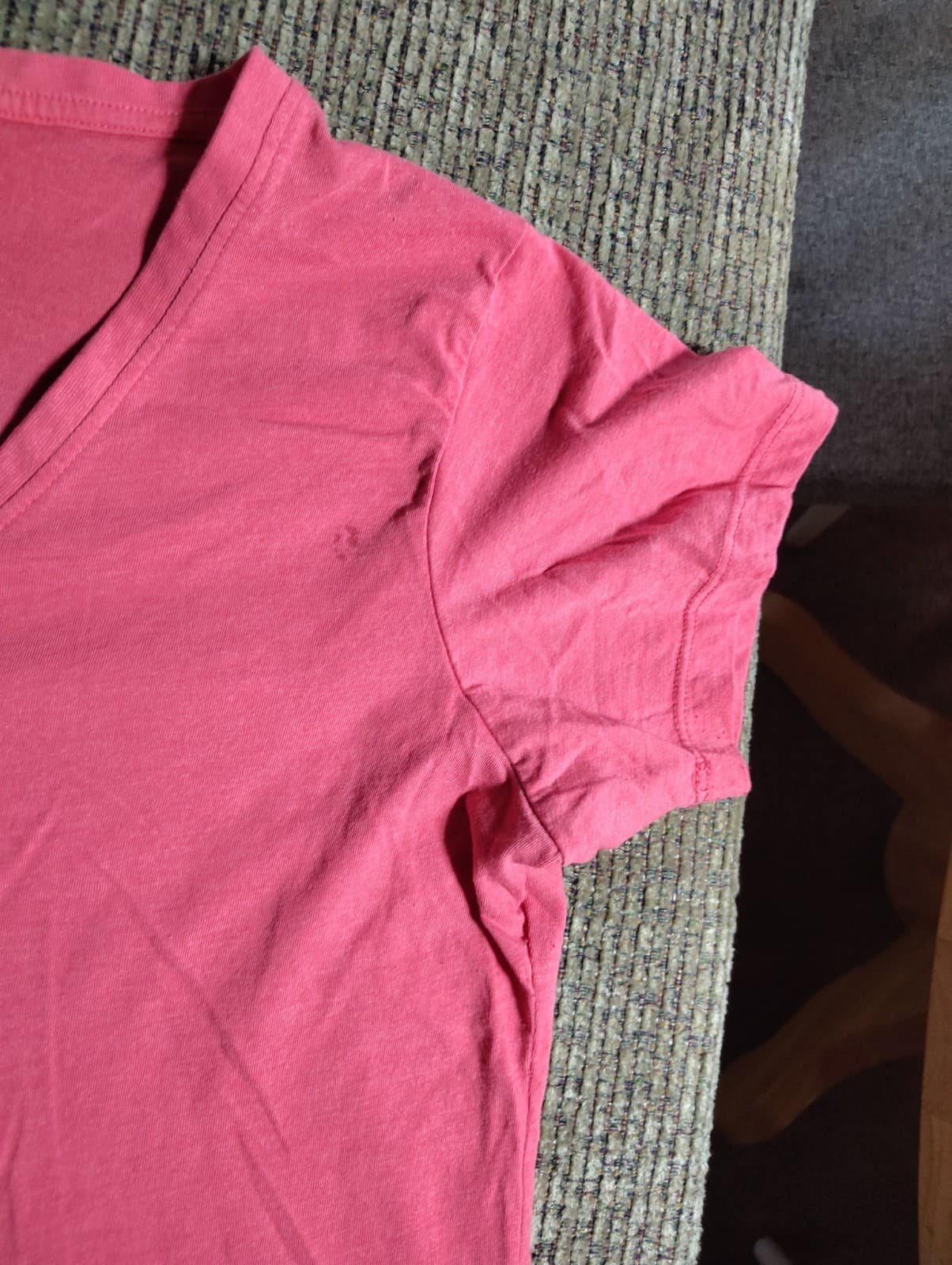 Bobbie Brooks Shirt Womens Large XL Short Sleeve V Neck Pink T-shirt Top - Thumbnail 3