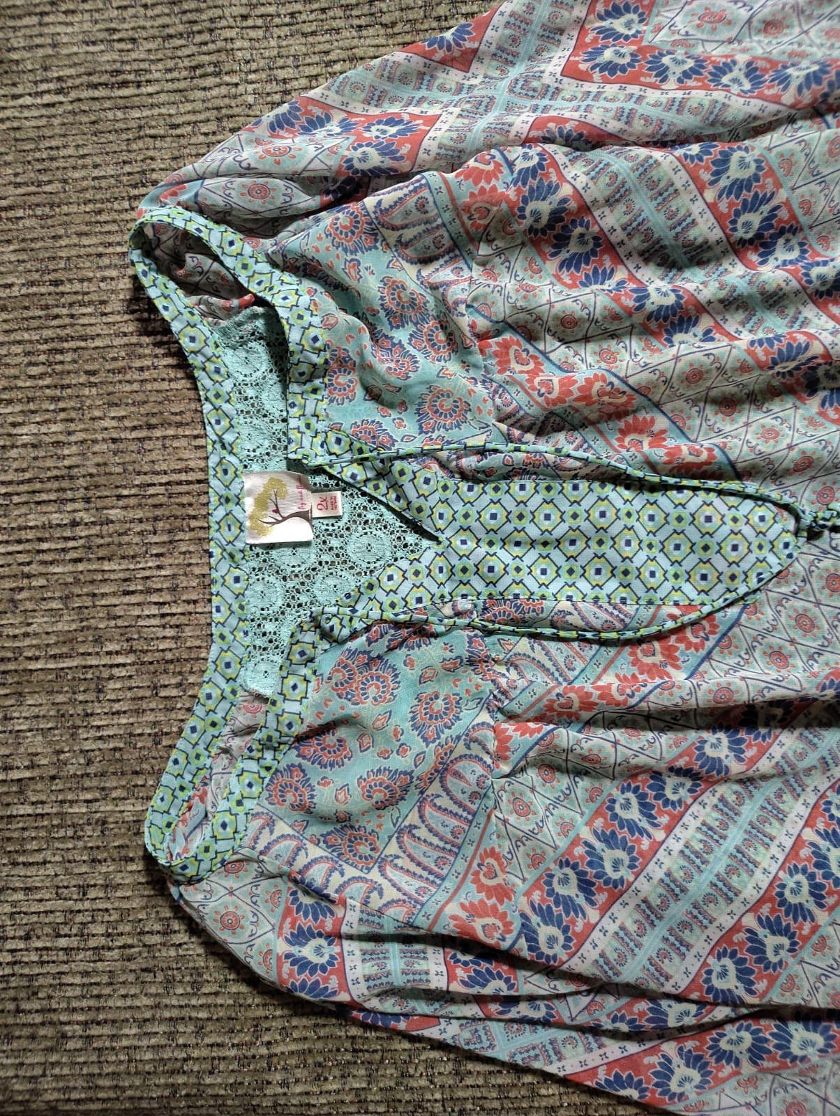 Fig & Flower Anthropologie Blouse 2X Peasant Boho - Thumbnail 6