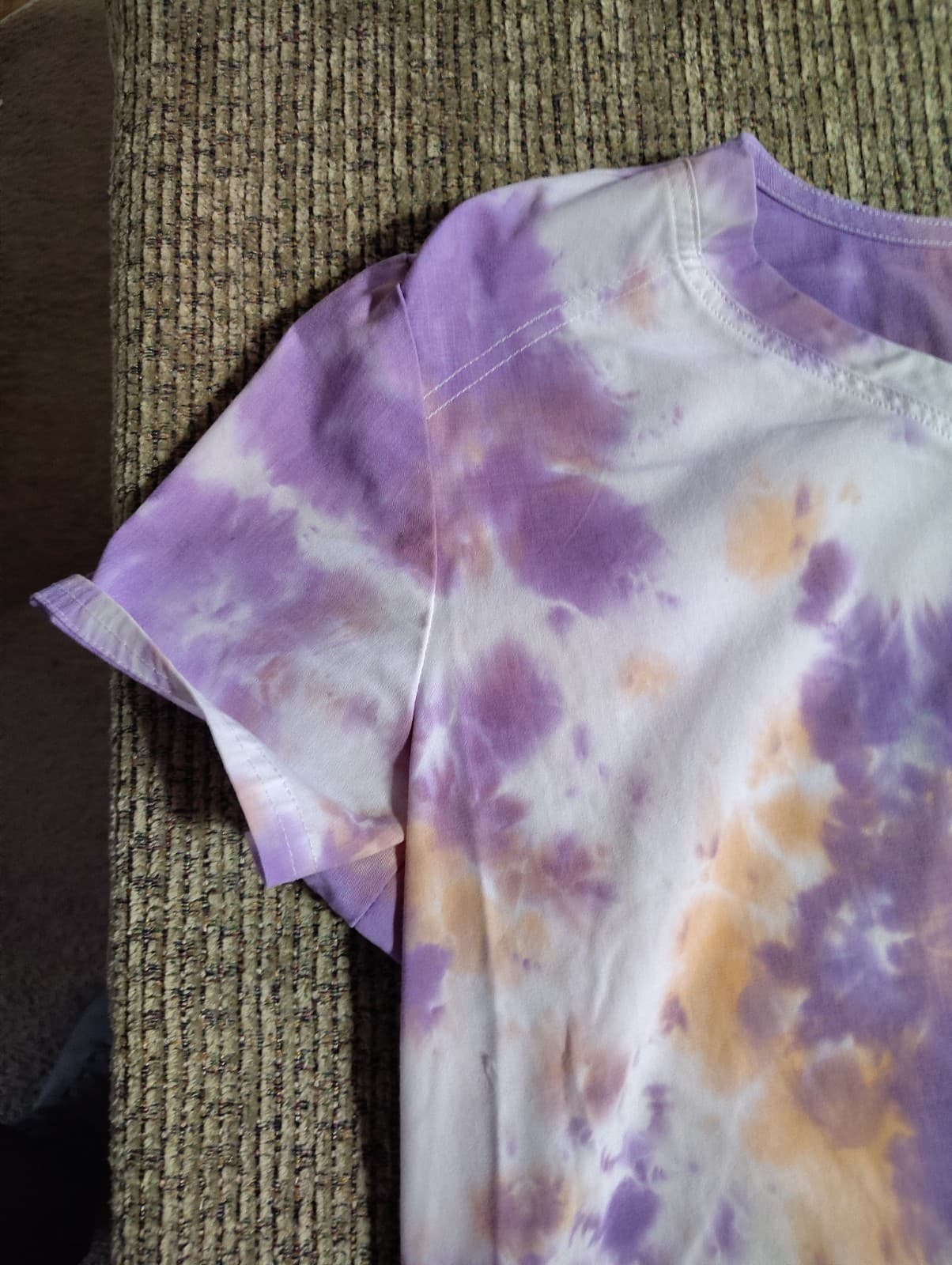 Scrubstar Time for Tie Dye Orange/Purple V-Neck Print Scrub Top - Thumbnail 2
