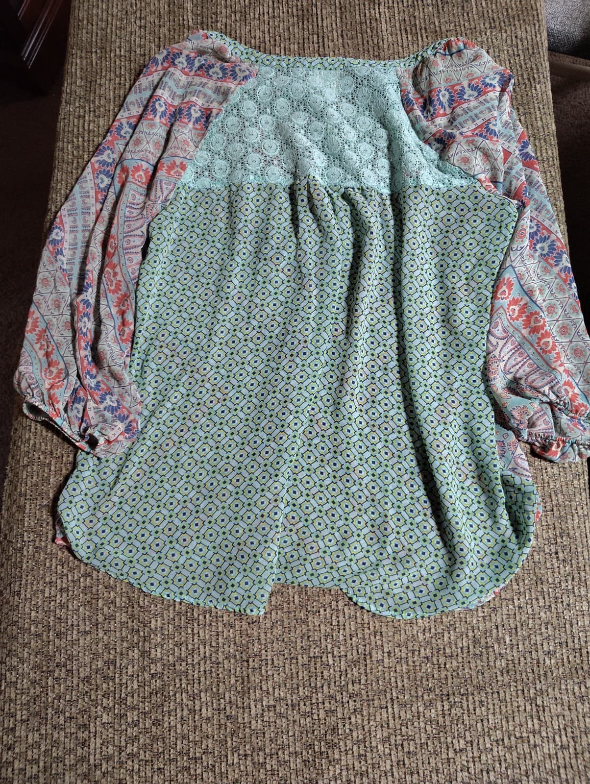 Fig & Flower Anthropologie Blouse 2X Peasant Boho - Thumbnail 7