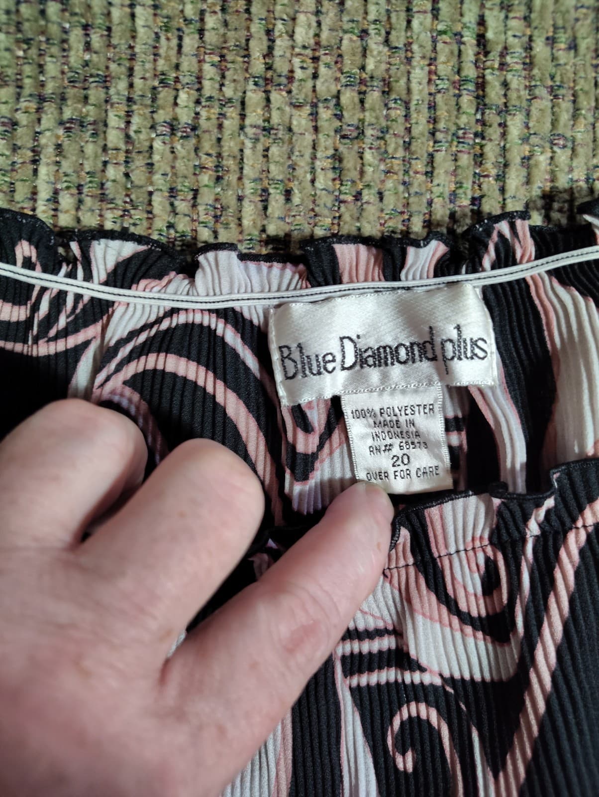 Vintage Blue Diamond Multicolor Peplum Puff Sleeve Blouse Size 20 - Thumbnail 5