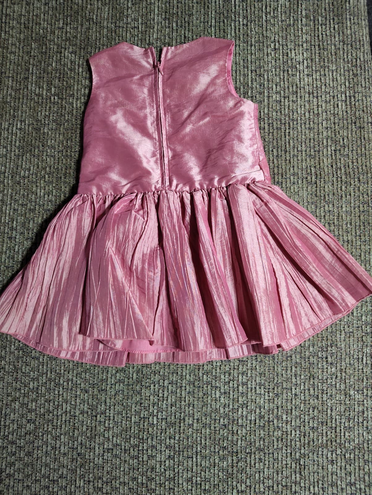 NWT Bonnie Jean Girls 2T Pink Jacquard Bow Organza Special Occasion Dress - Thumbnail 3