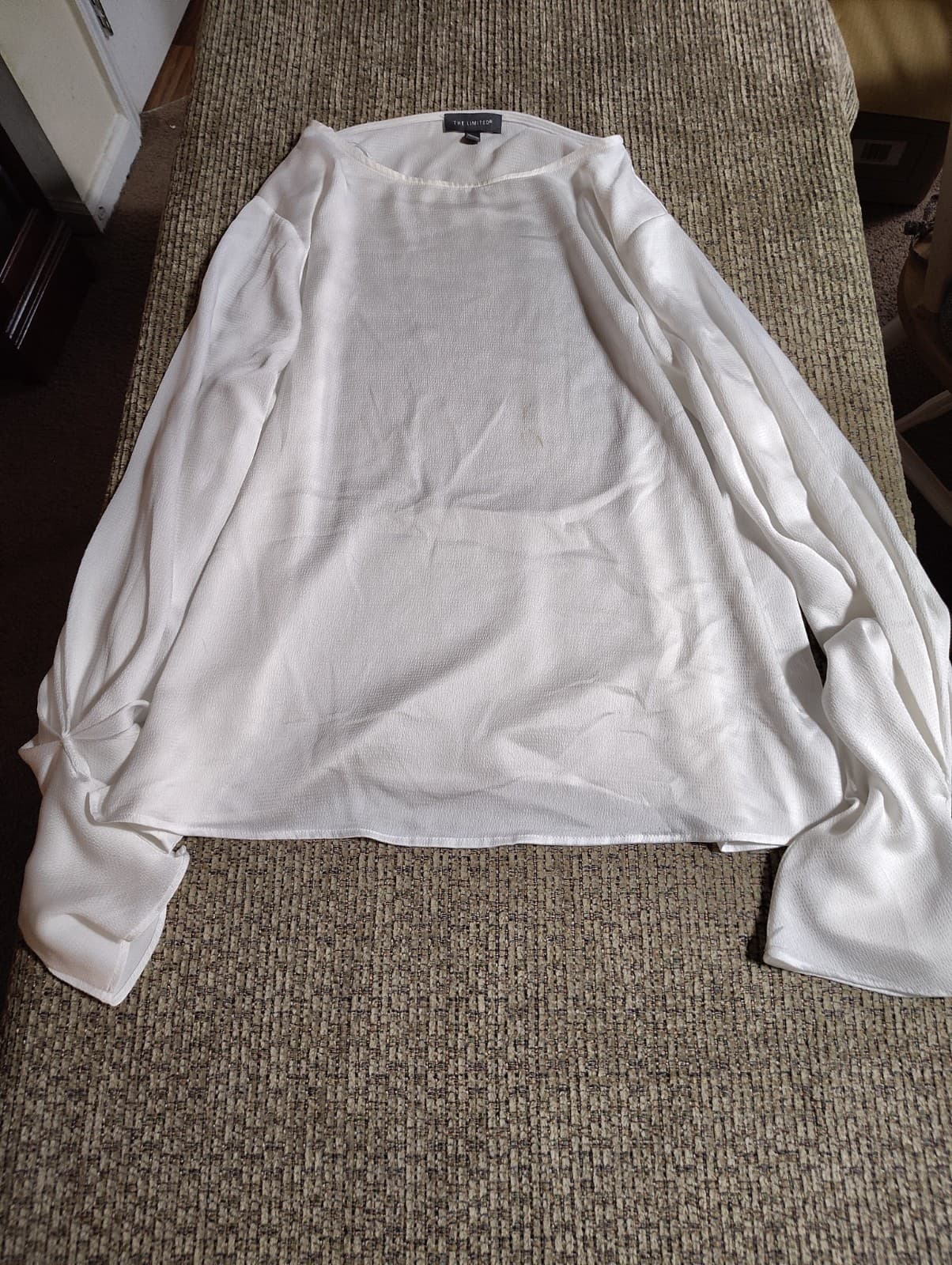 The Limited Light Weight Plus Size Top Business/Casual Ivory Size XL Long Sleeve
