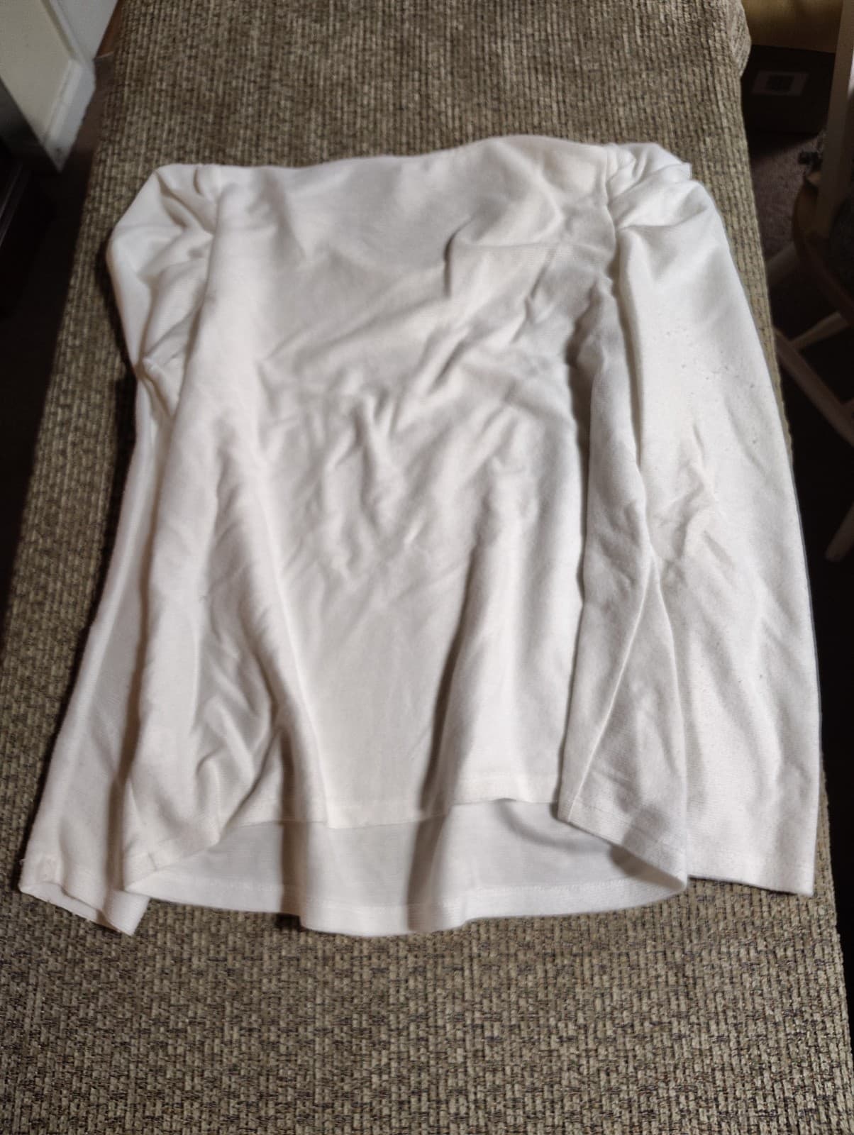 Nine West white long -sleeved top with puff sleeves XL - Thumbnail 6
