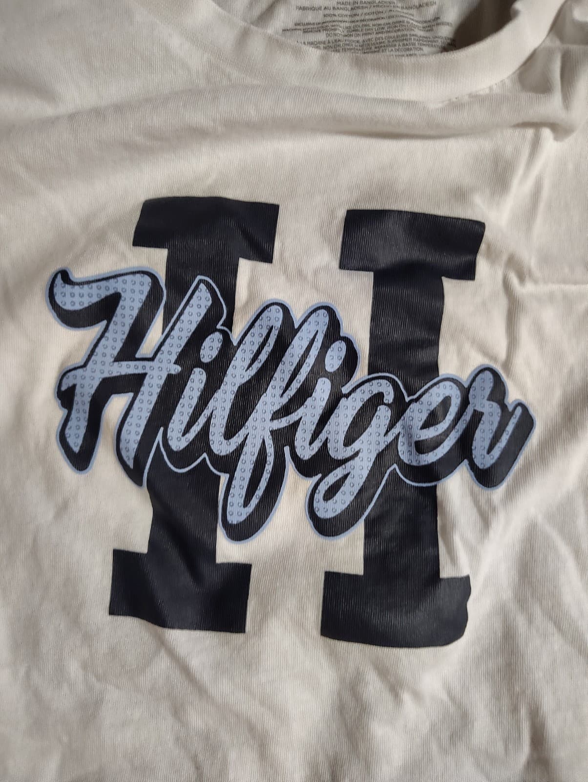 Tommy Hilfiger Big “H” Letter T shirt Men’s XL Blue And White Casual Classic - Thumbnail 4